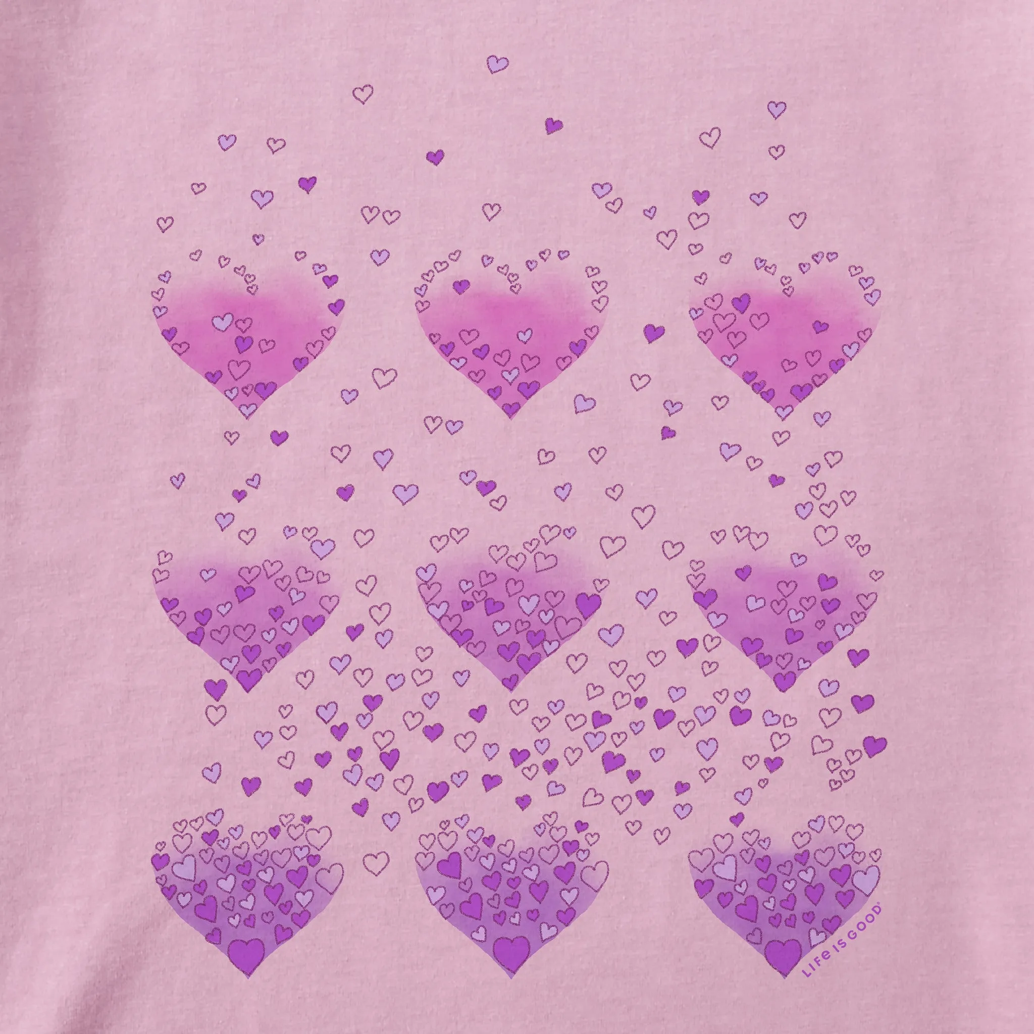 Kids Heart of Hearts Grid Short Sleeve Crusher Tee Life is Good