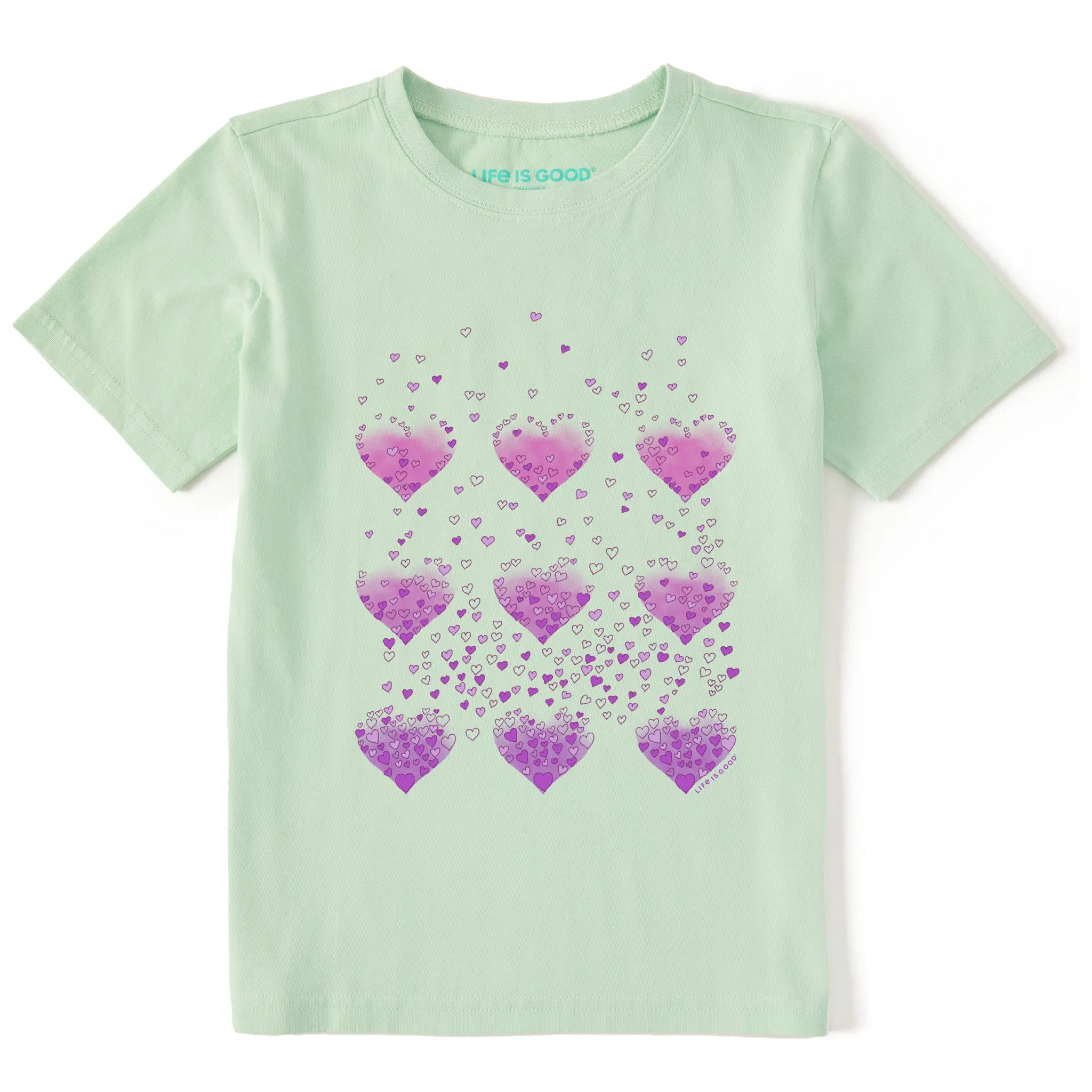 Kids Heart of Hearts Grid Short Sleeve Crusher Tee Life is Good