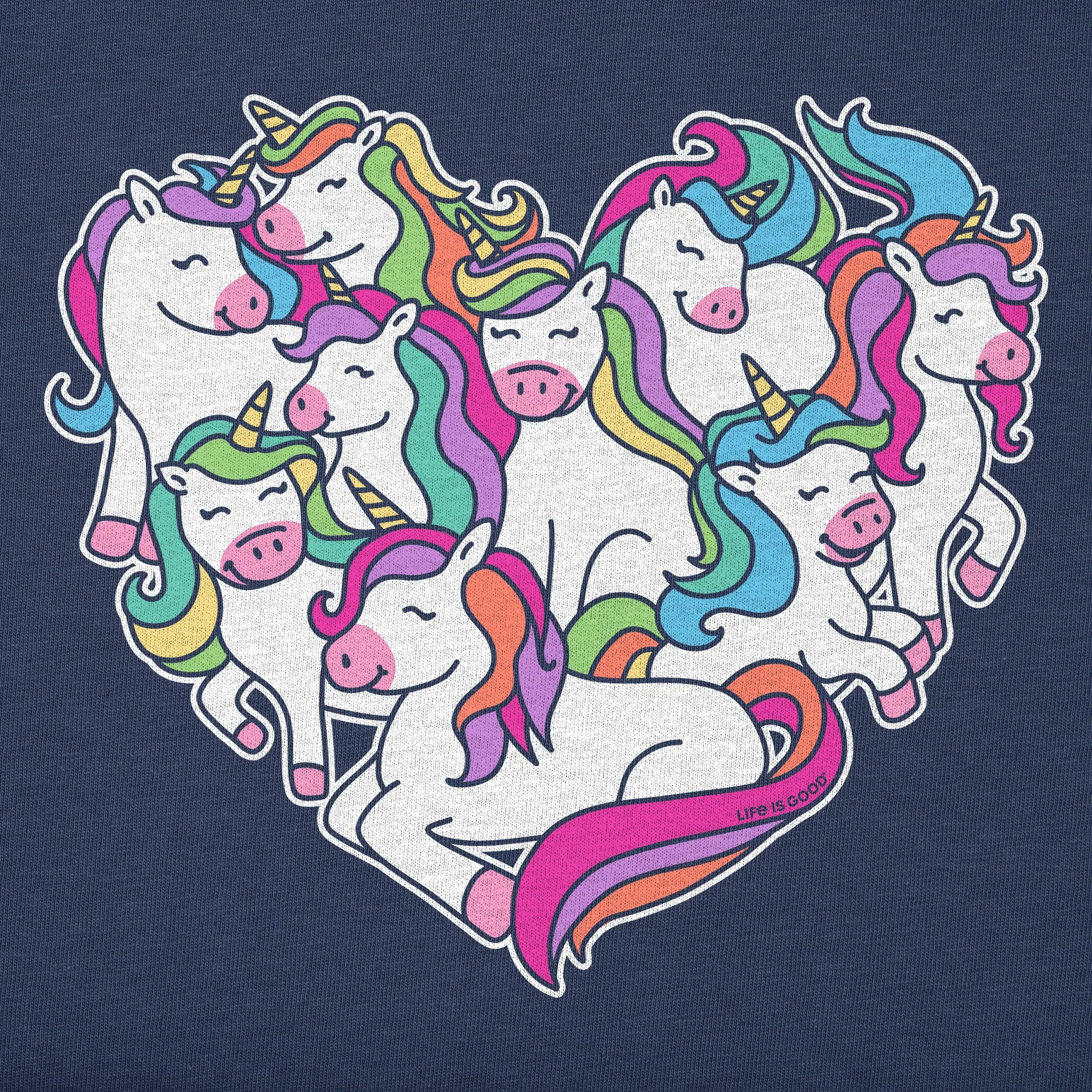 Kids Heart Of Unicorns Long Sleeve Crusher Tee Life is Good
