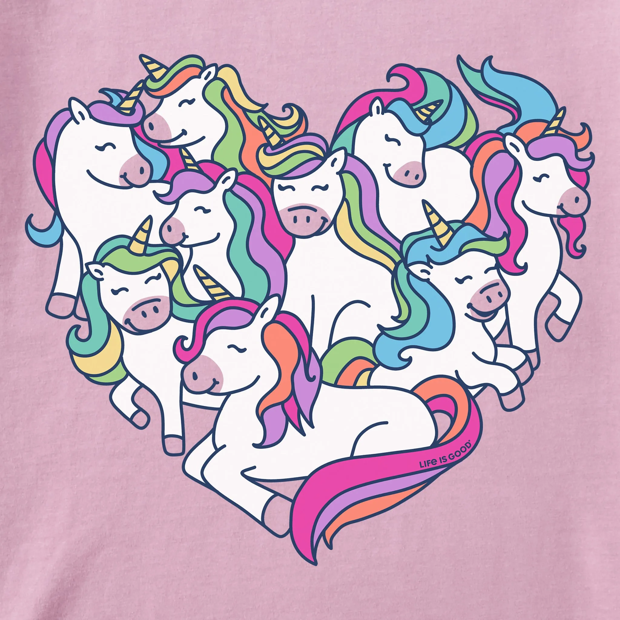 Kids Heart Of Unicorns Short Sleeve Crusher Tee Life is Good