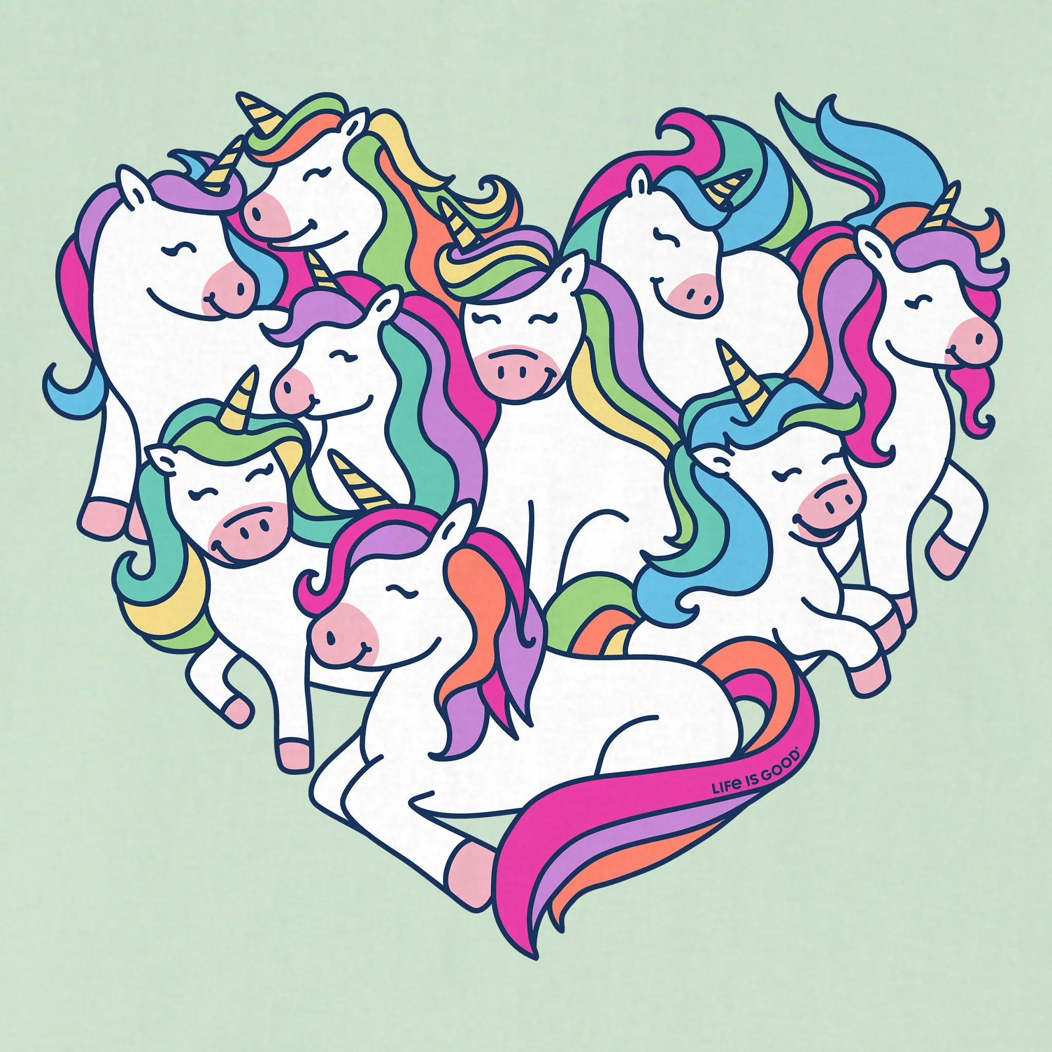 Kids Heart Of Unicorns Short Sleeve Crusher Tee Life is Good