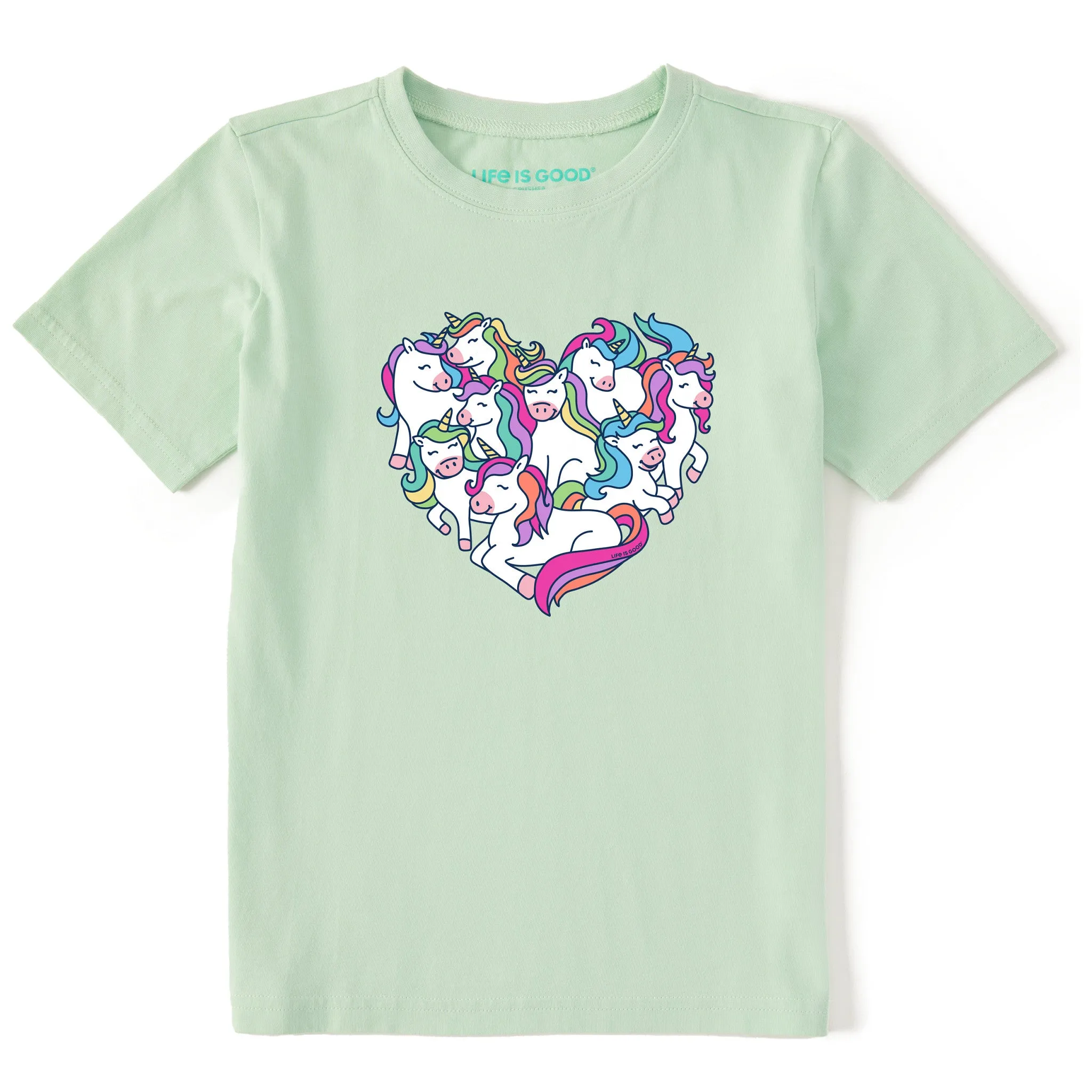 Kids Heart Of Unicorns Short Sleeve Crusher Tee Life is Good