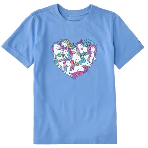 Kids Heart Of Unicorns Short Sleeve Crusher Tee Life is Good