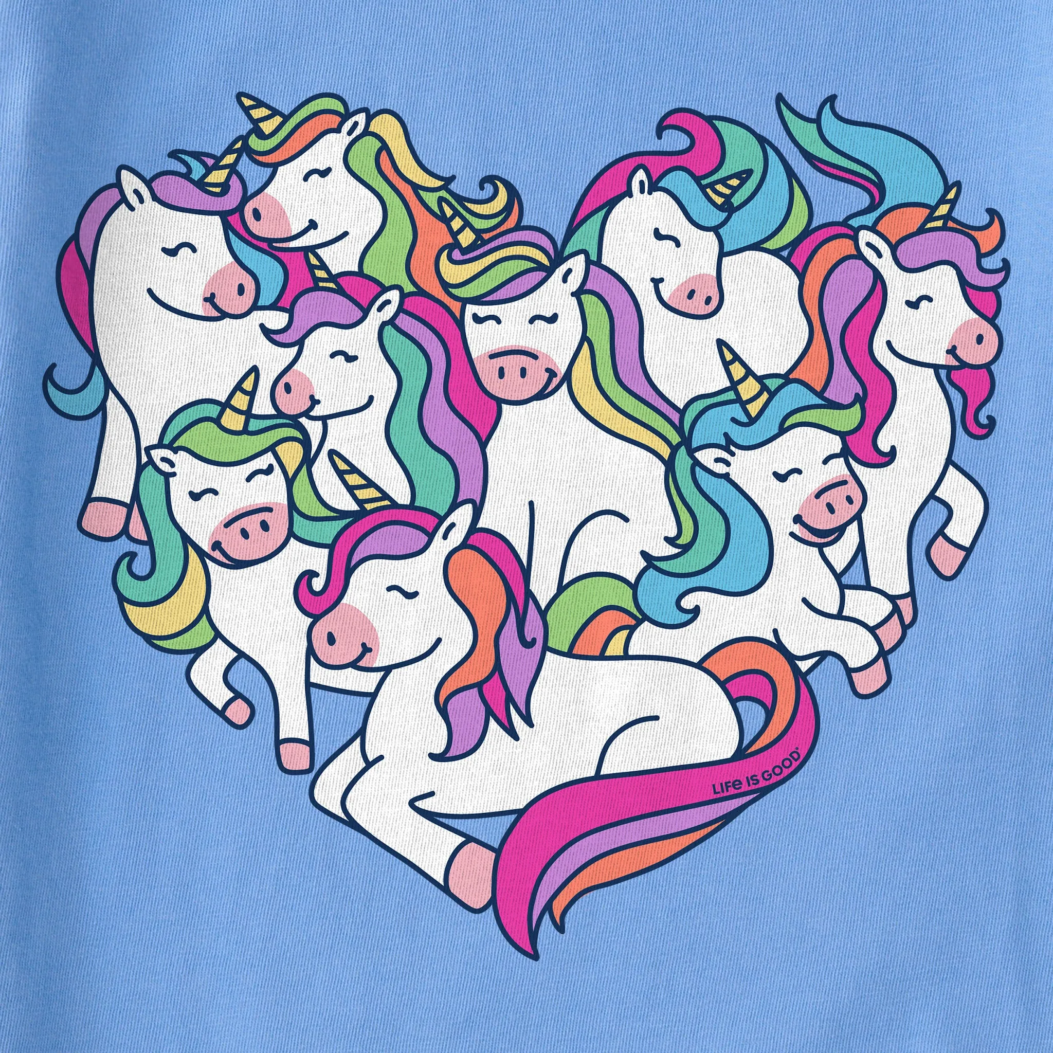 Kids Heart Of Unicorns Short Sleeve Crusher Tee Life is Good