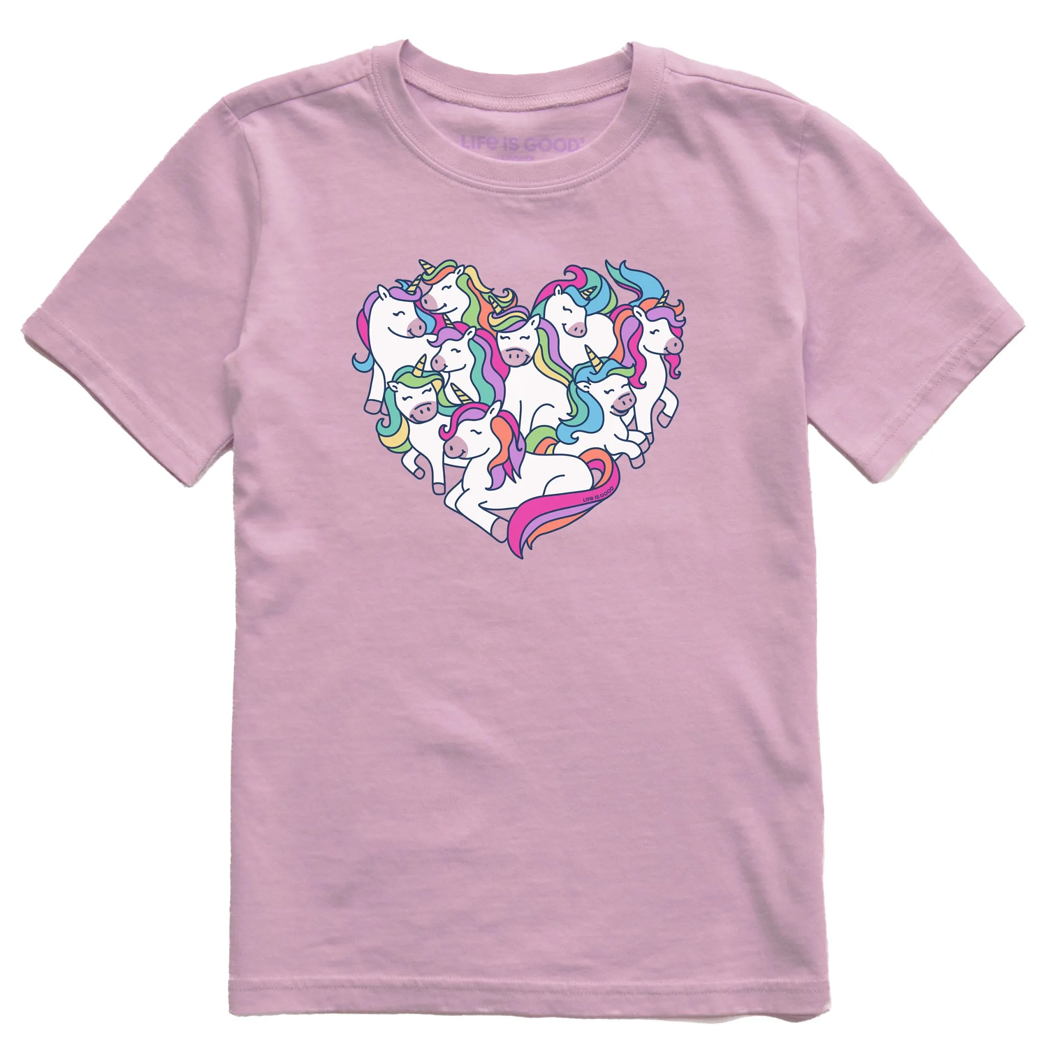 Kids Heart Of Unicorns Short Sleeve Crusher Tee Life is Good