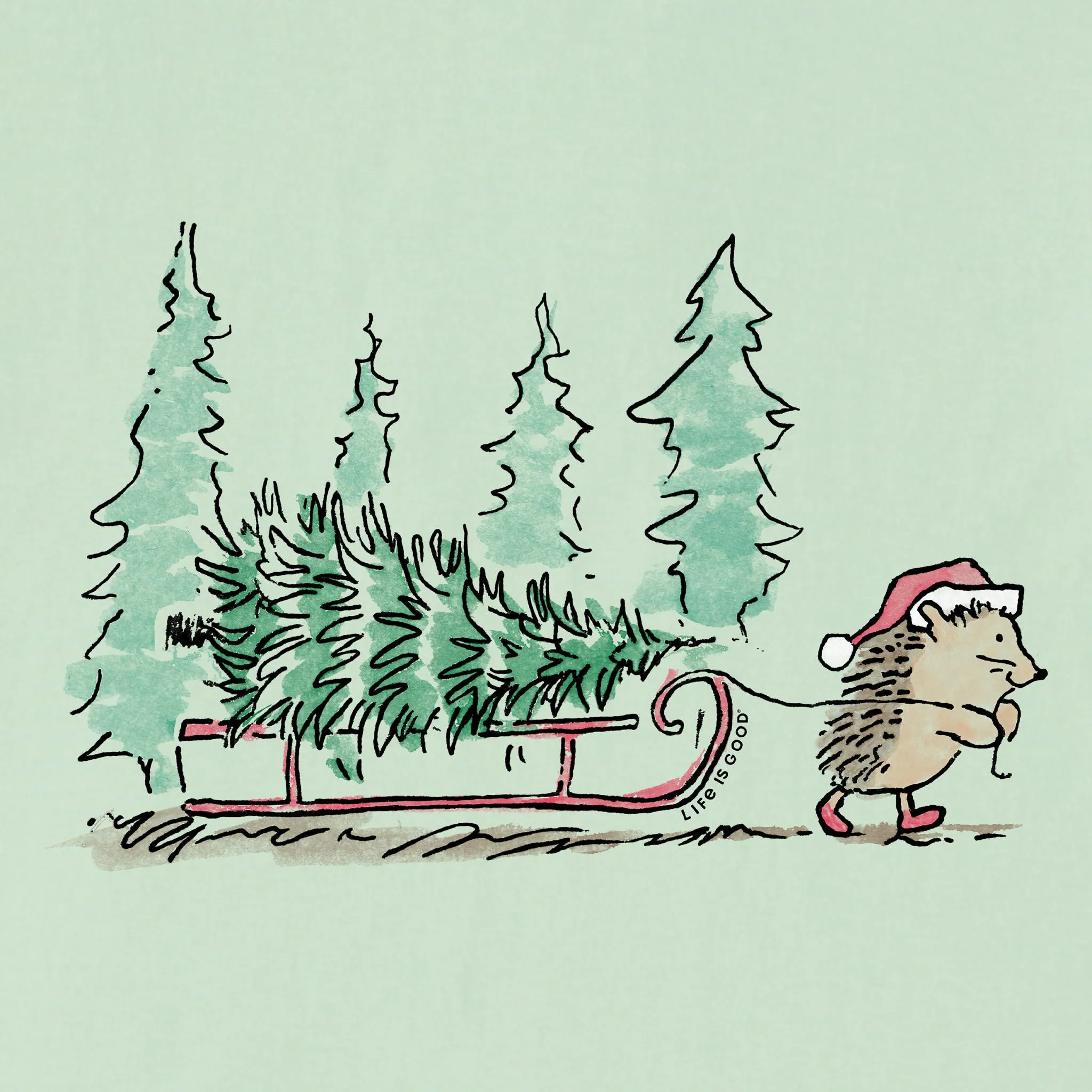 Kids Hedgehog Sled Short Sleeve Crusher Tee Life is Good
