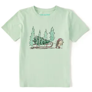 Kids Hedgehog Sled Short Sleeve Crusher Tee Life is Good