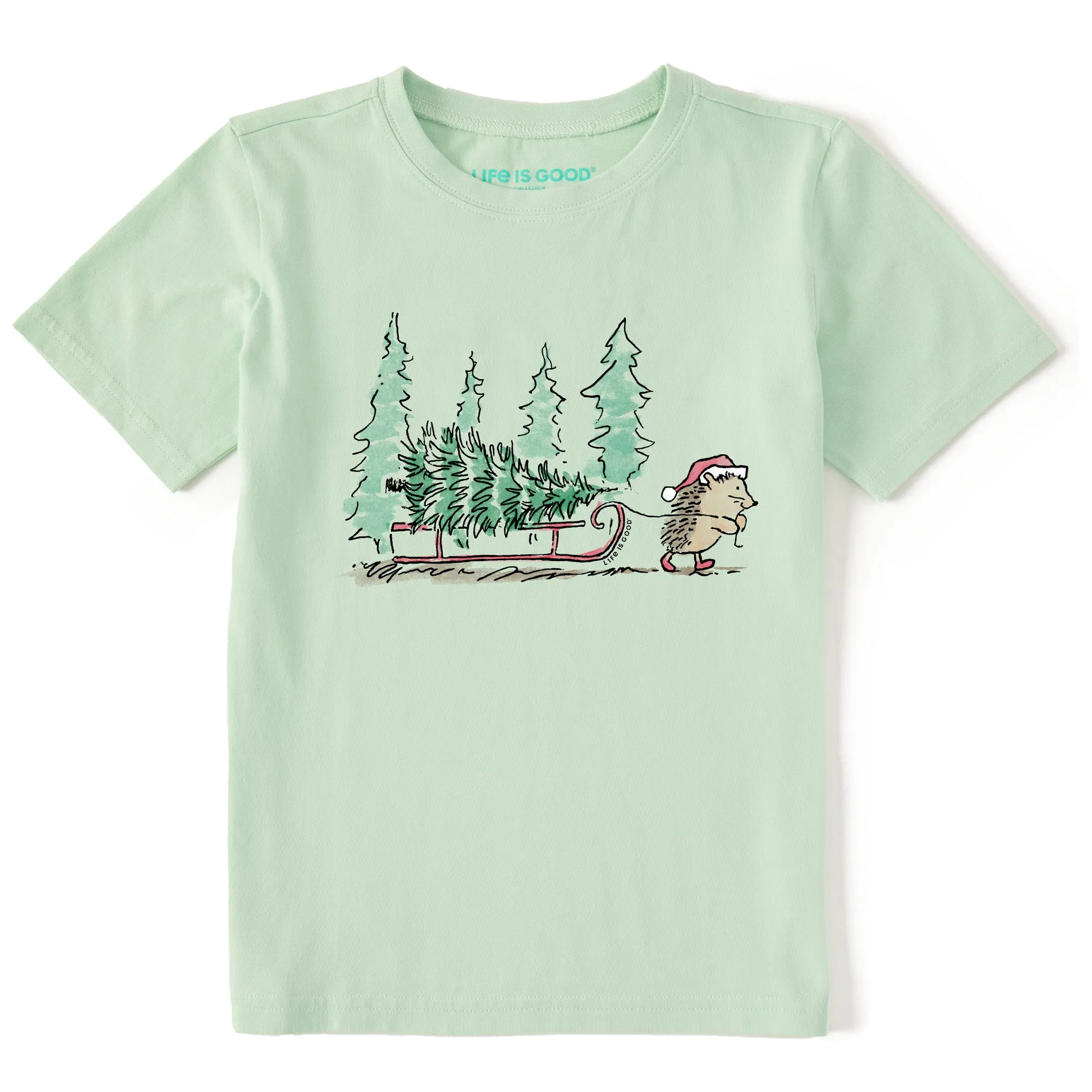 Kids Hedgehog Sled Short Sleeve Crusher Tee Life is Good