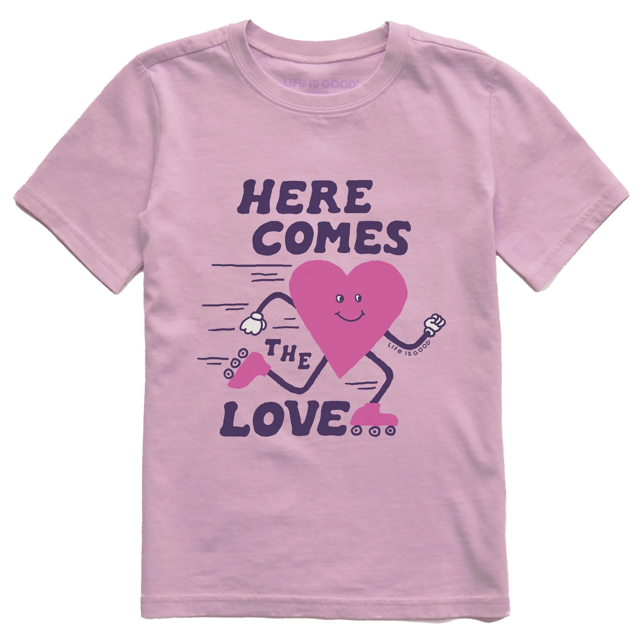 Kids Here Comes the Love Short Sleeve Crusher Tee Life is Good