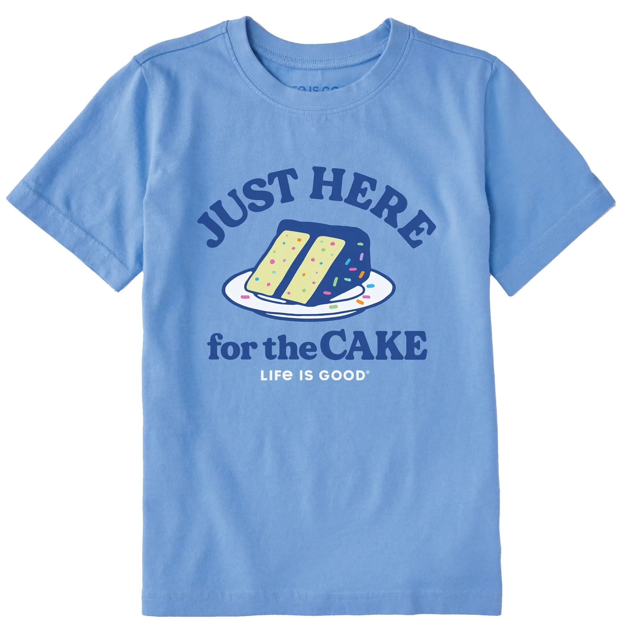 Kids Here for the Cake Short Sleeve Crusher Tee Life is Good