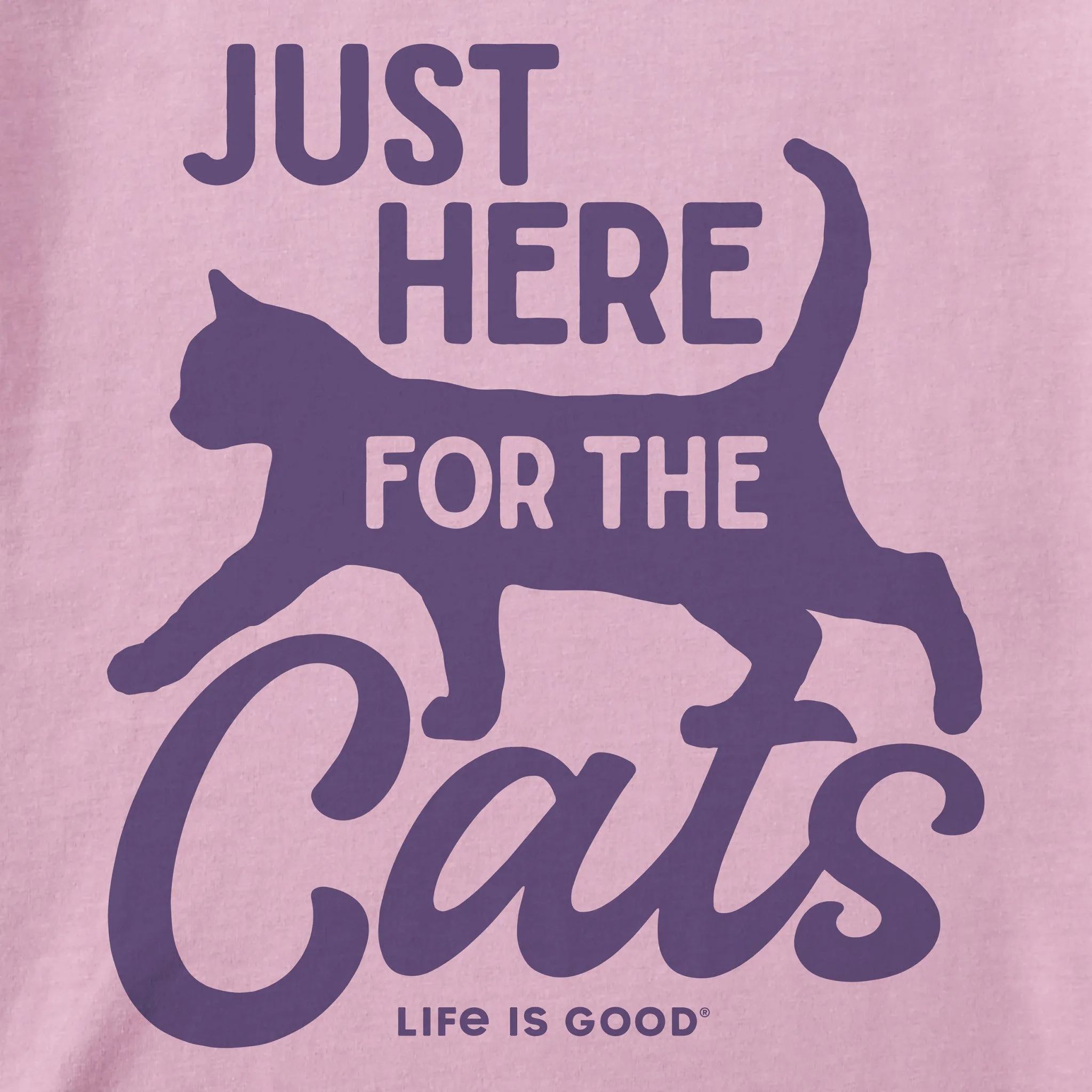 Kids Here for the Cats Short Sleeve Crusher Tee Life is Good