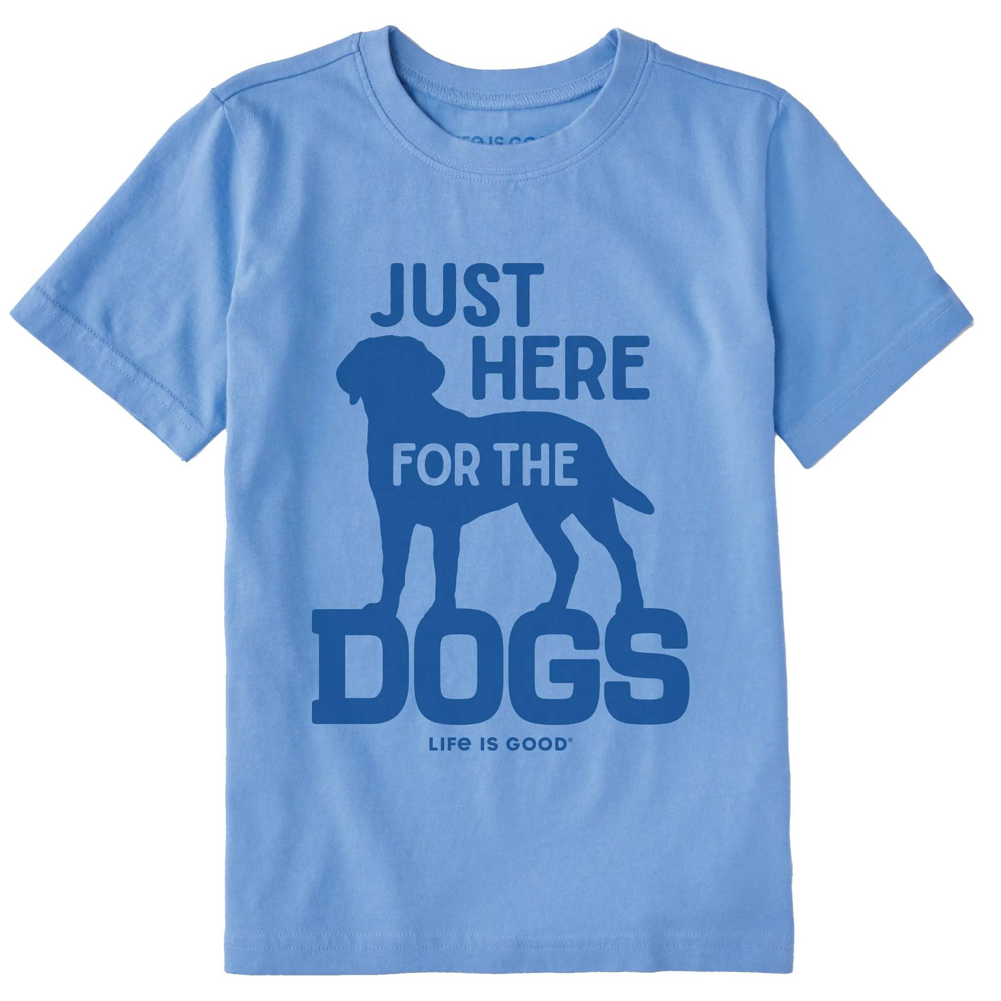 Kids Here for the Dogs Short Sleeve Crusher Tee Life is Good