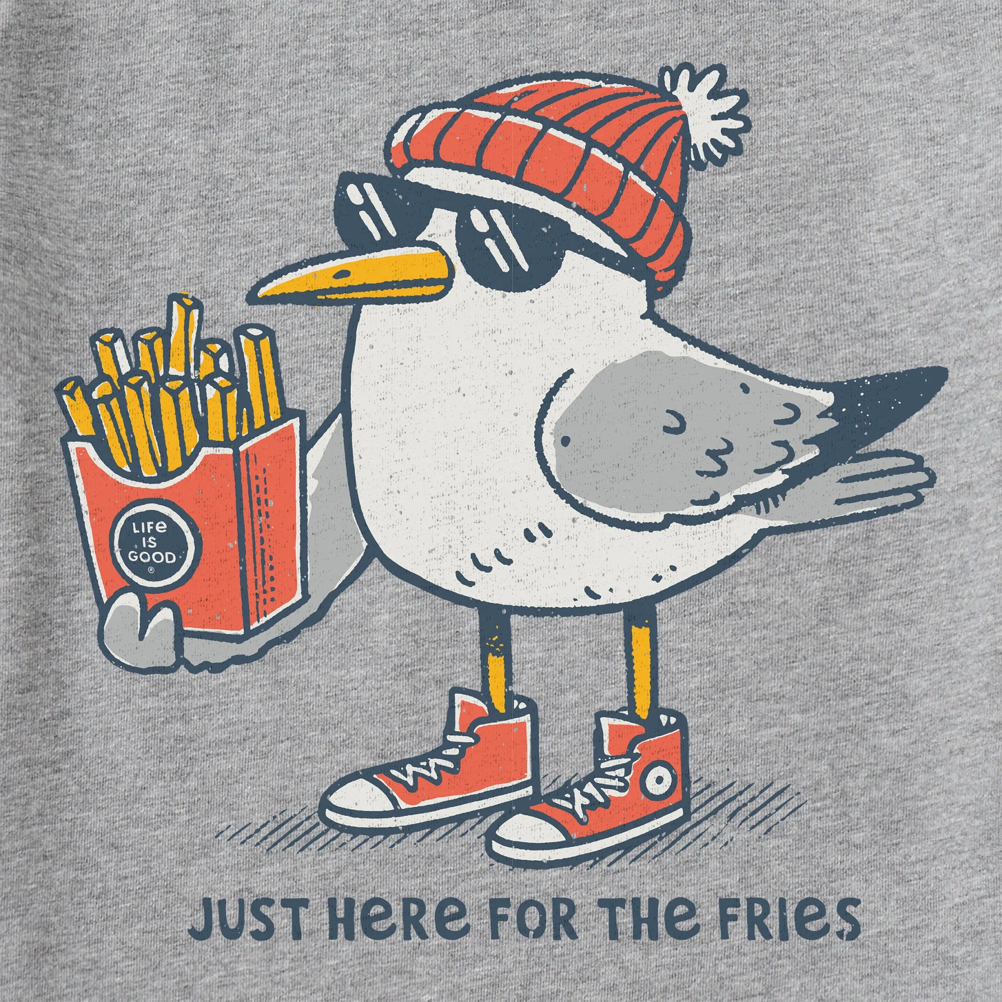 Kids Here for the Fries Seagull Short Sleeve Crusher Tee Life is Good