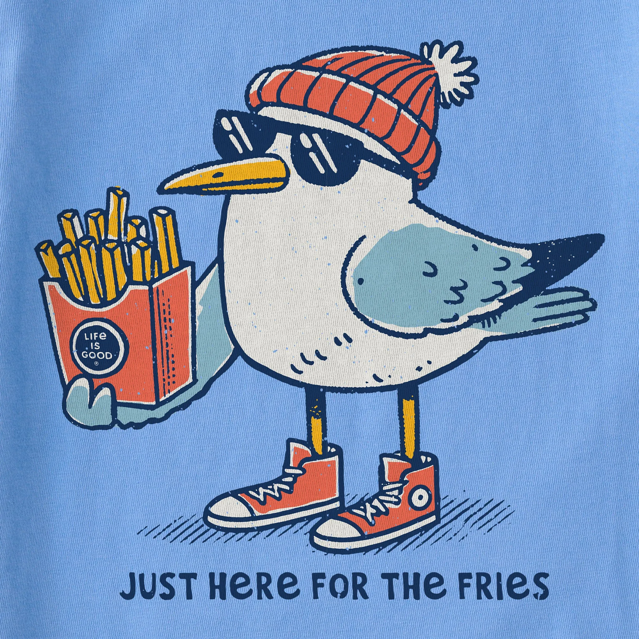 Kids Here for the Fries Seagull Short Sleeve Crusher Tee Life is Good
