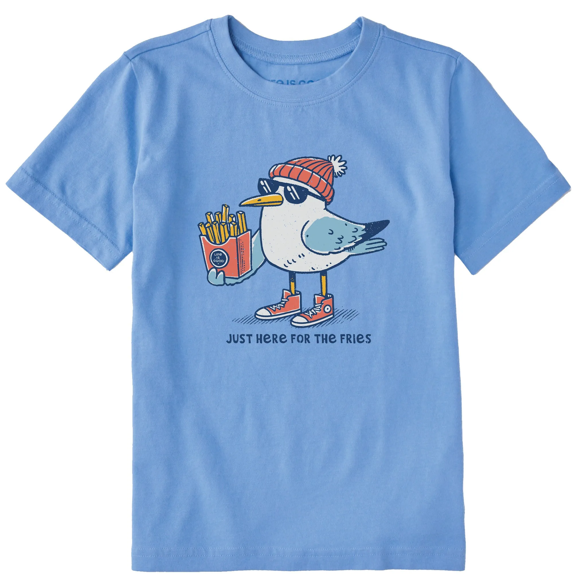 Kids Here for the Fries Seagull Short Sleeve Crusher Tee Life is Good