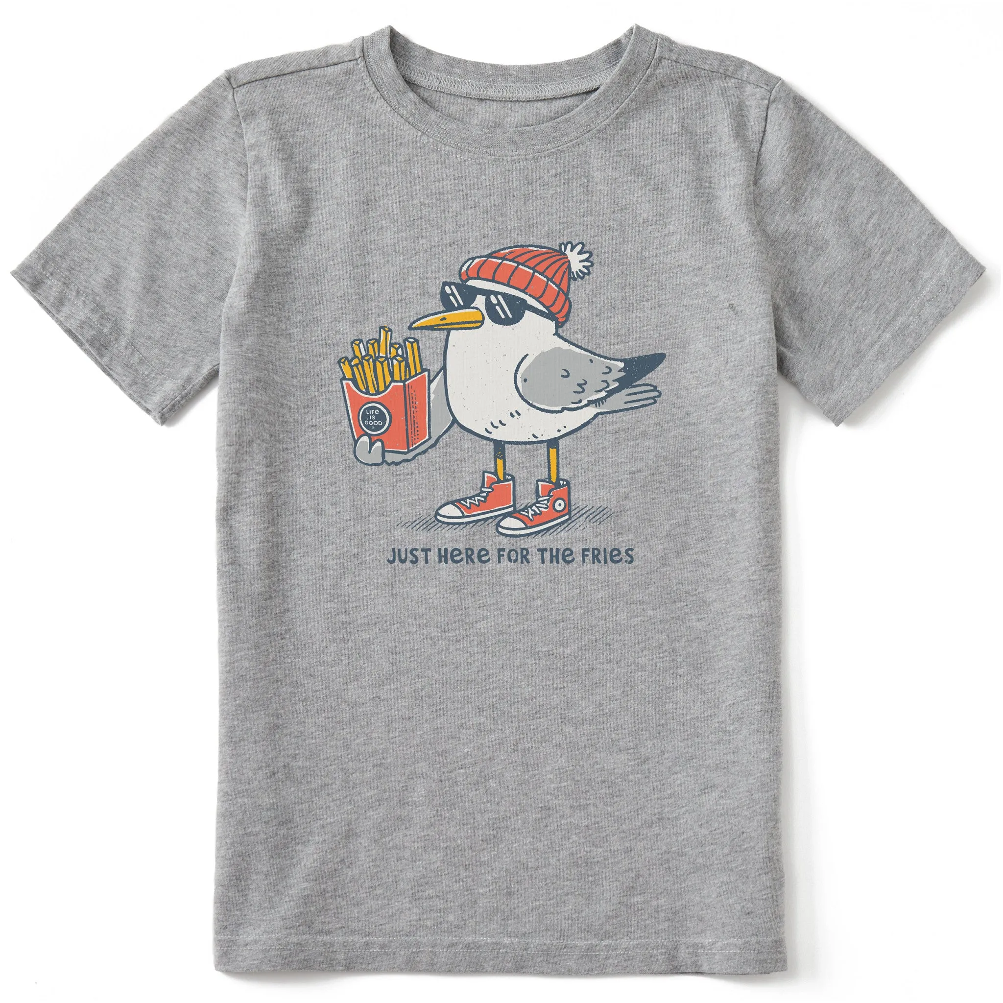 Kids Here for the Fries Seagull Short Sleeve Crusher Tee Life is Good