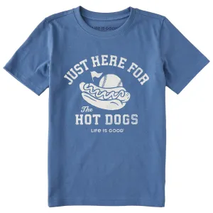 Kids Here for the Hot Dogs Baseball Short Sleeve Crusher Tee Life is Good