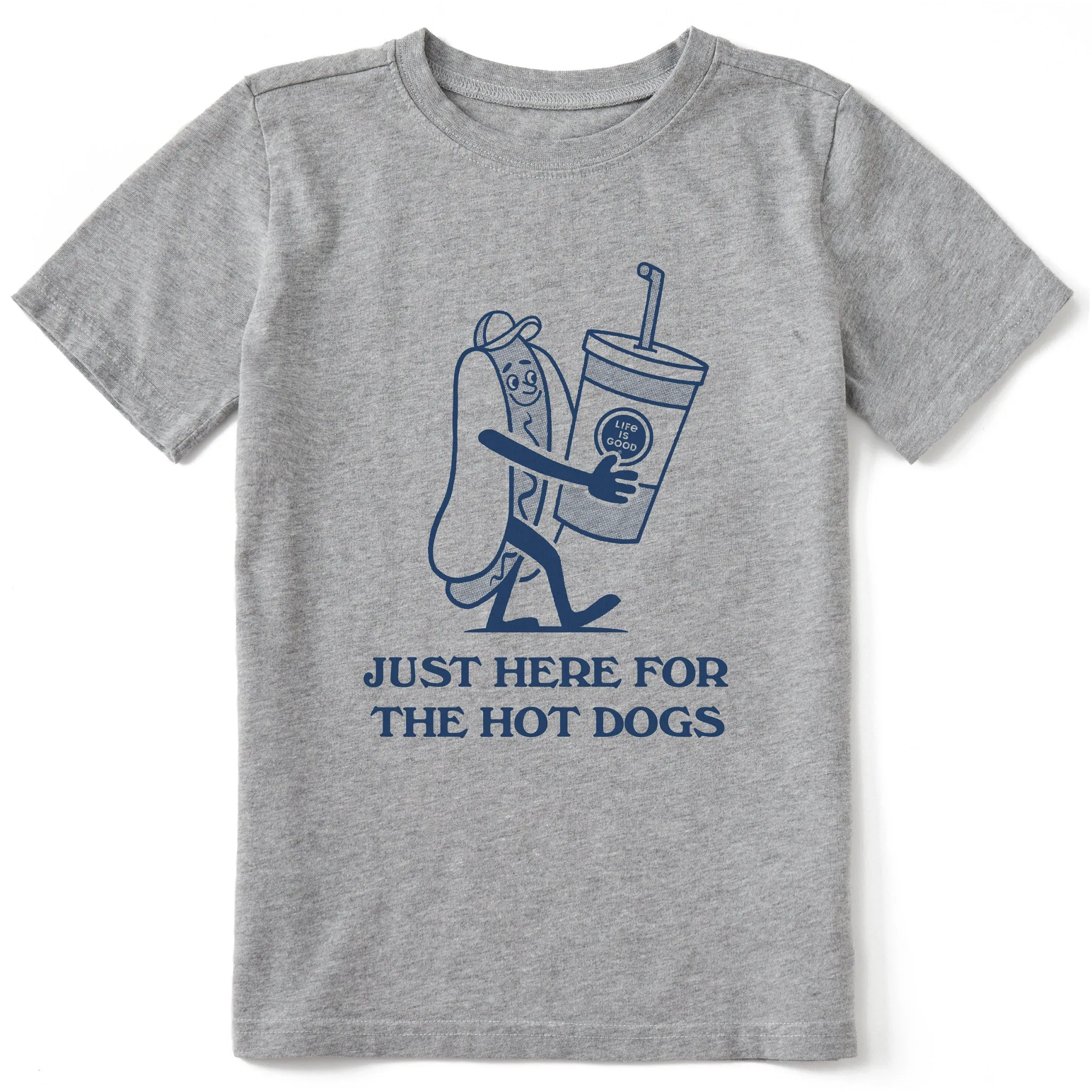 Kids Here for the Hotdogs Short Sleeve Crusher Tee Life is Good