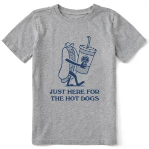 Kids Here for the Hotdogs Short Sleeve Crusher Tee Life is Good