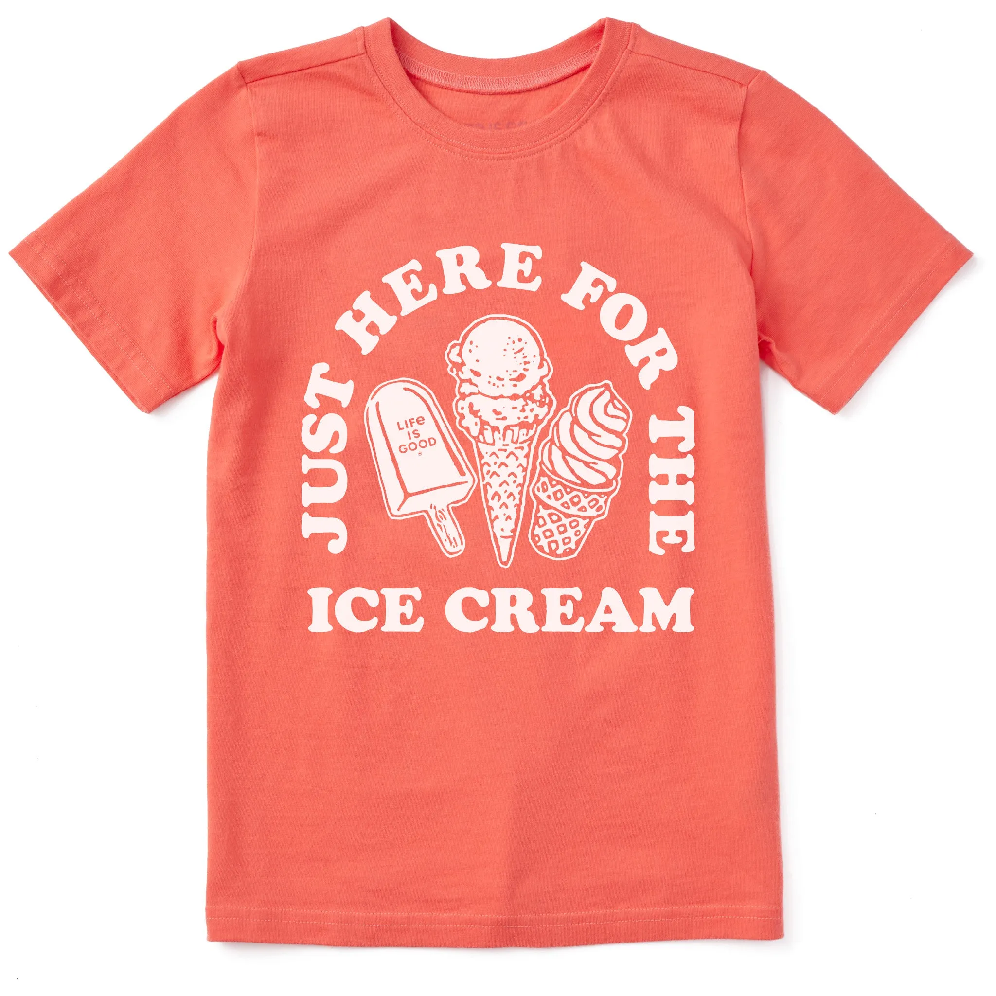 Kids Here for the Ice Cream Short Sleeve Crusher Tee Life is Good