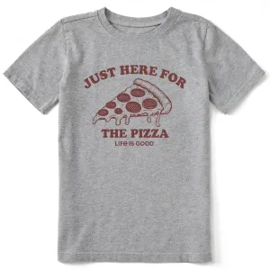 Kids Here for the Pizza (Pepperoni) Short Sleeve Crusher Tee Life is Good