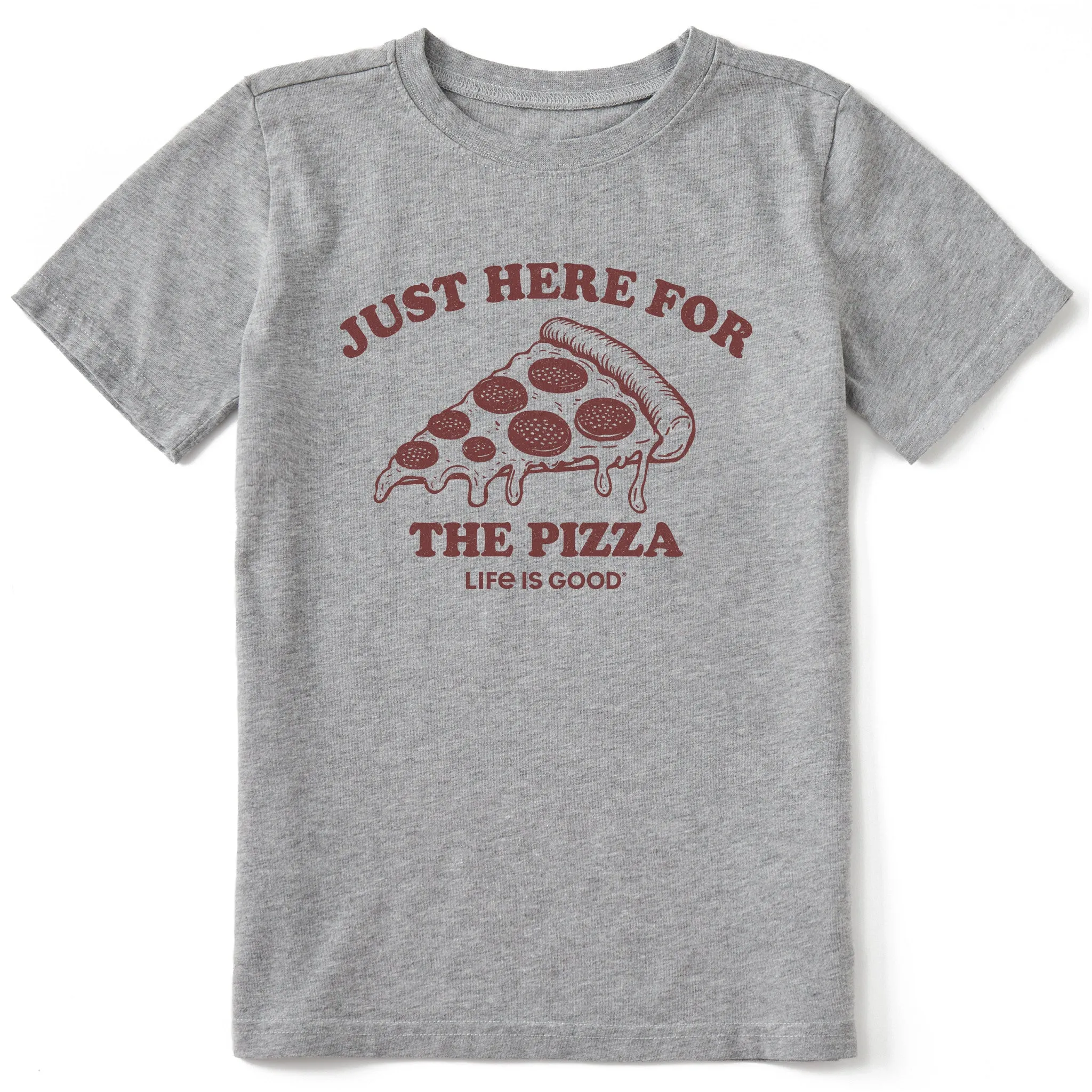 Kids Here for the Pizza (Pepperoni) Short Sleeve Crusher Tee Life is Good