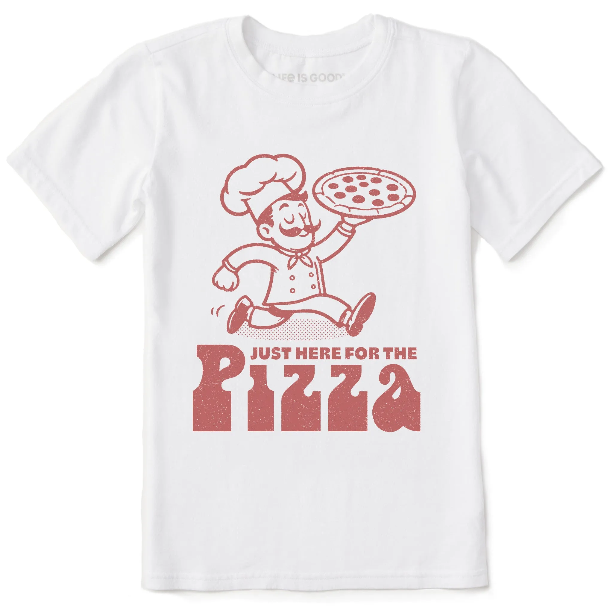 Kids Here for the Pizza Short Sleeve Crusher Tee Life is Good