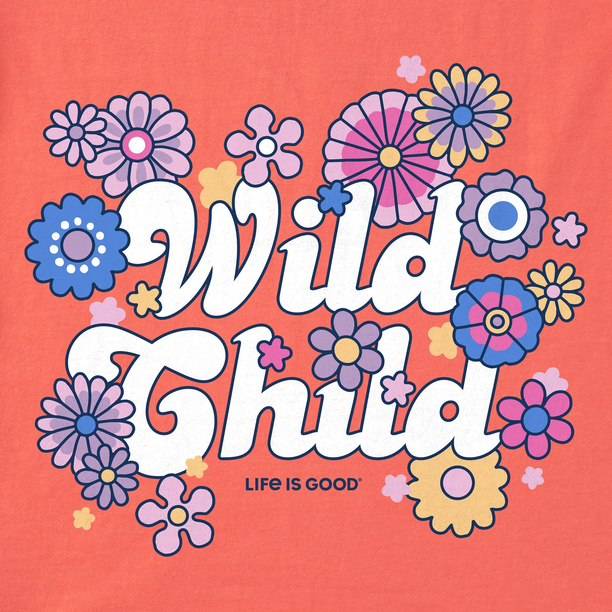Kids Hippy Wild Child Long Sleeve Crusher Tee Life is Good