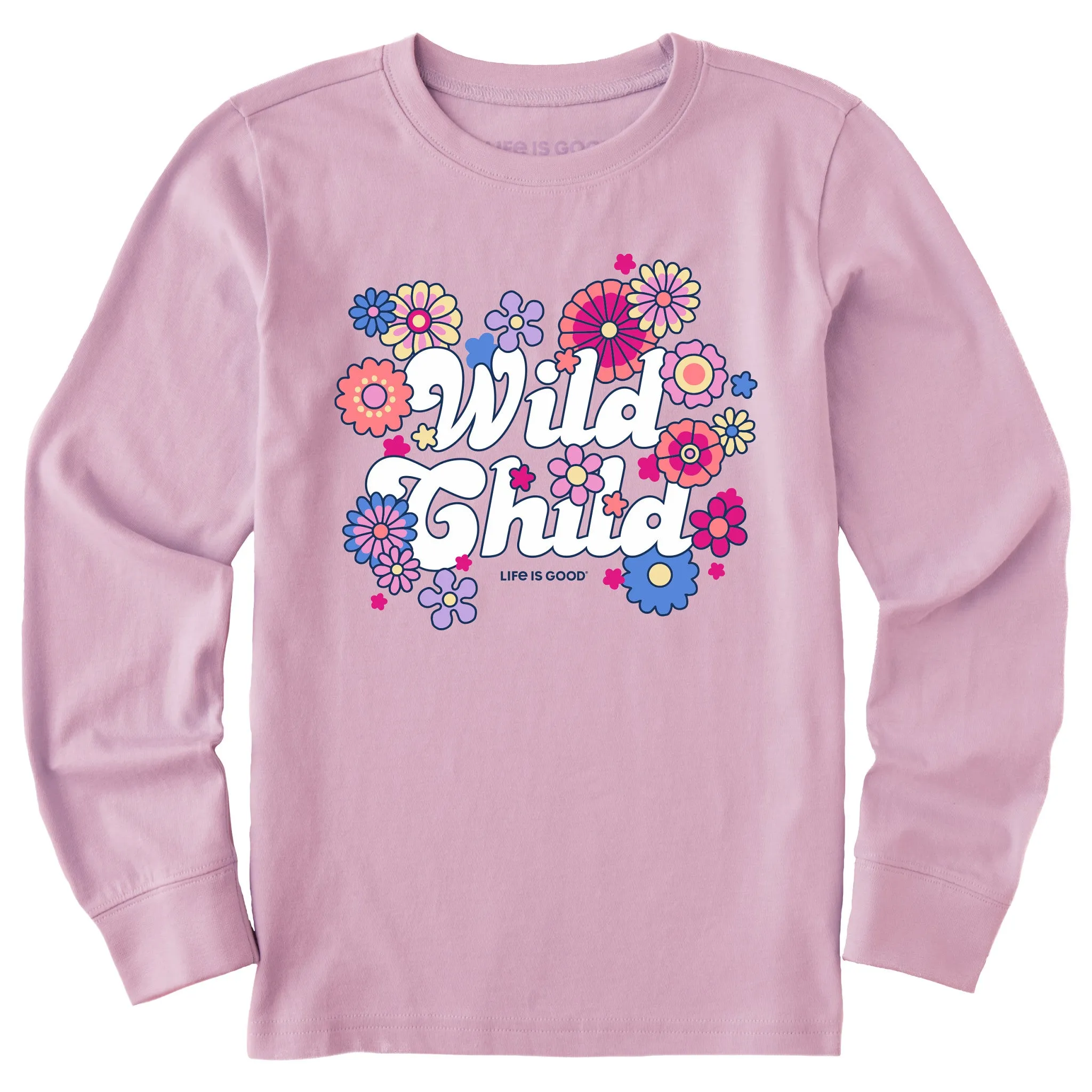 Kids Hippy Wild Child Long Sleeve Crusher Tee Life is Good