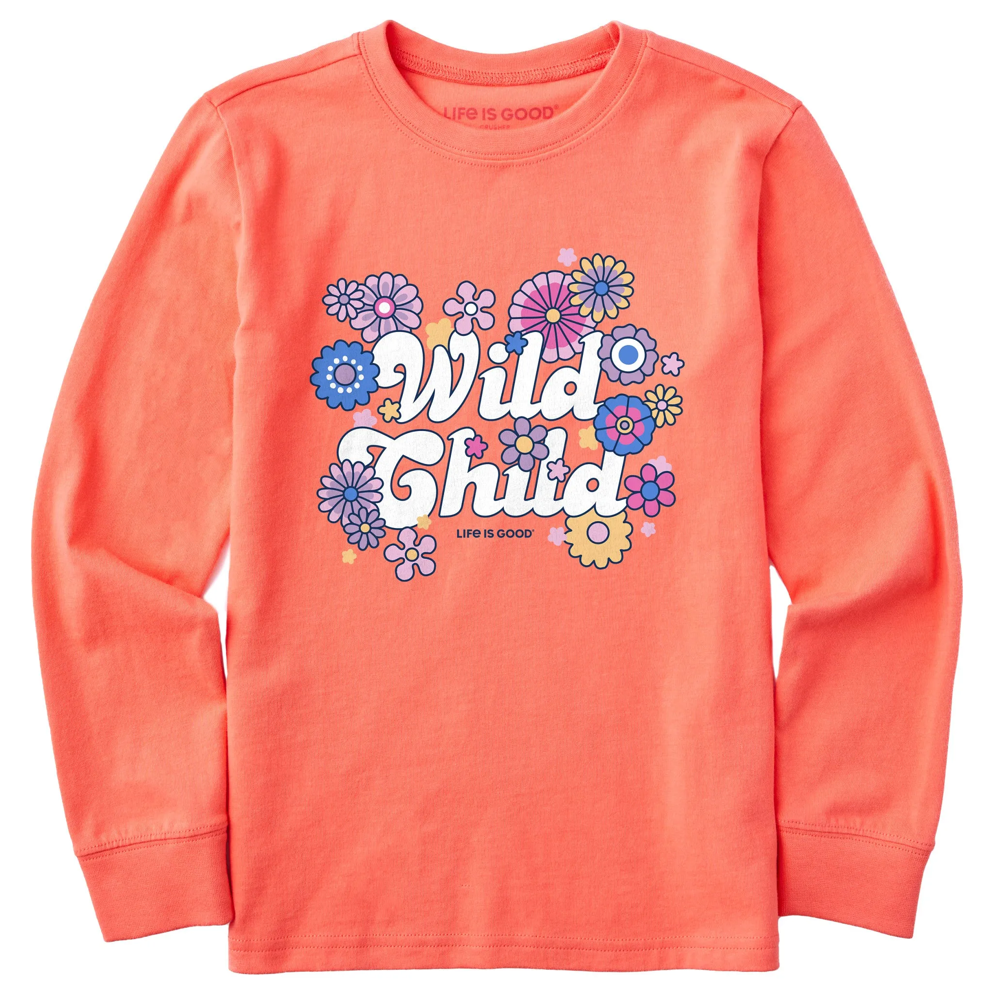 Kids Hippy Wild Child Long Sleeve Crusher Tee Life is Good