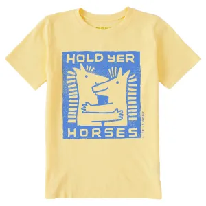 Kids Hold Yer Horses Hug Short Sleeve Crusher Tee Life is Good
