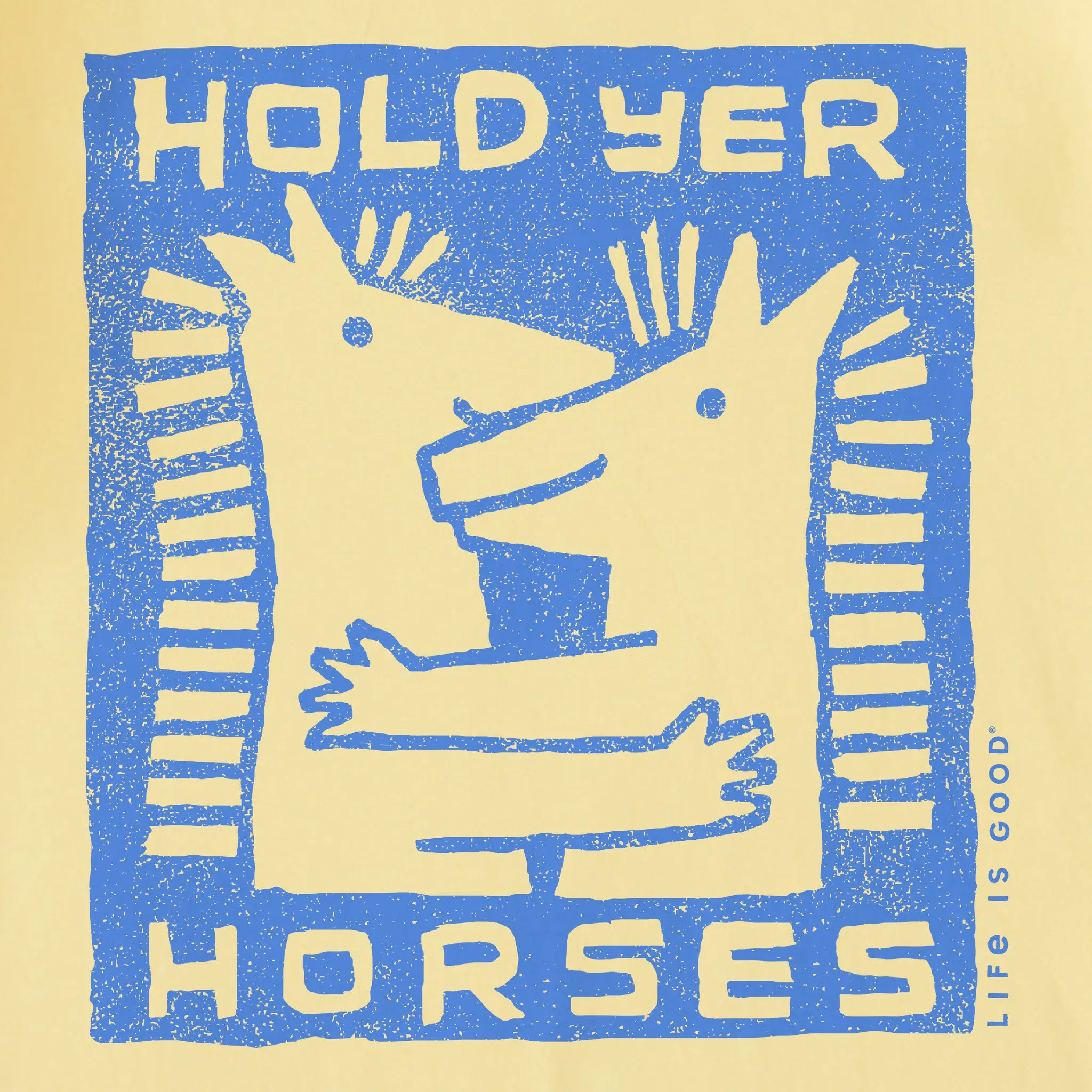 Kids Hold Yer Horses Hug Short Sleeve Crusher Tee Life is Good