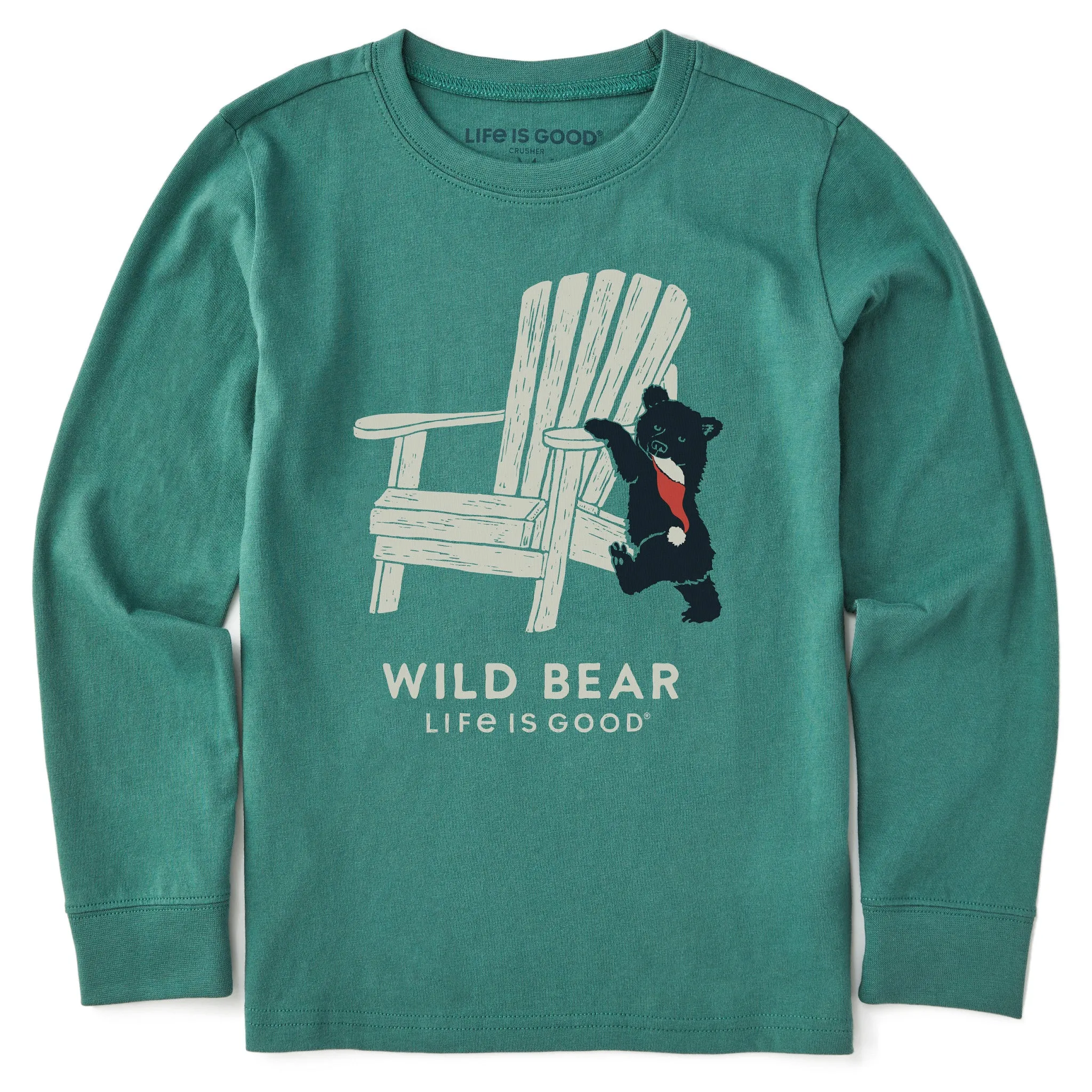 Kids Holiday Adirondack Wild Bear Long Sleeve Crusher Tee Life is Good