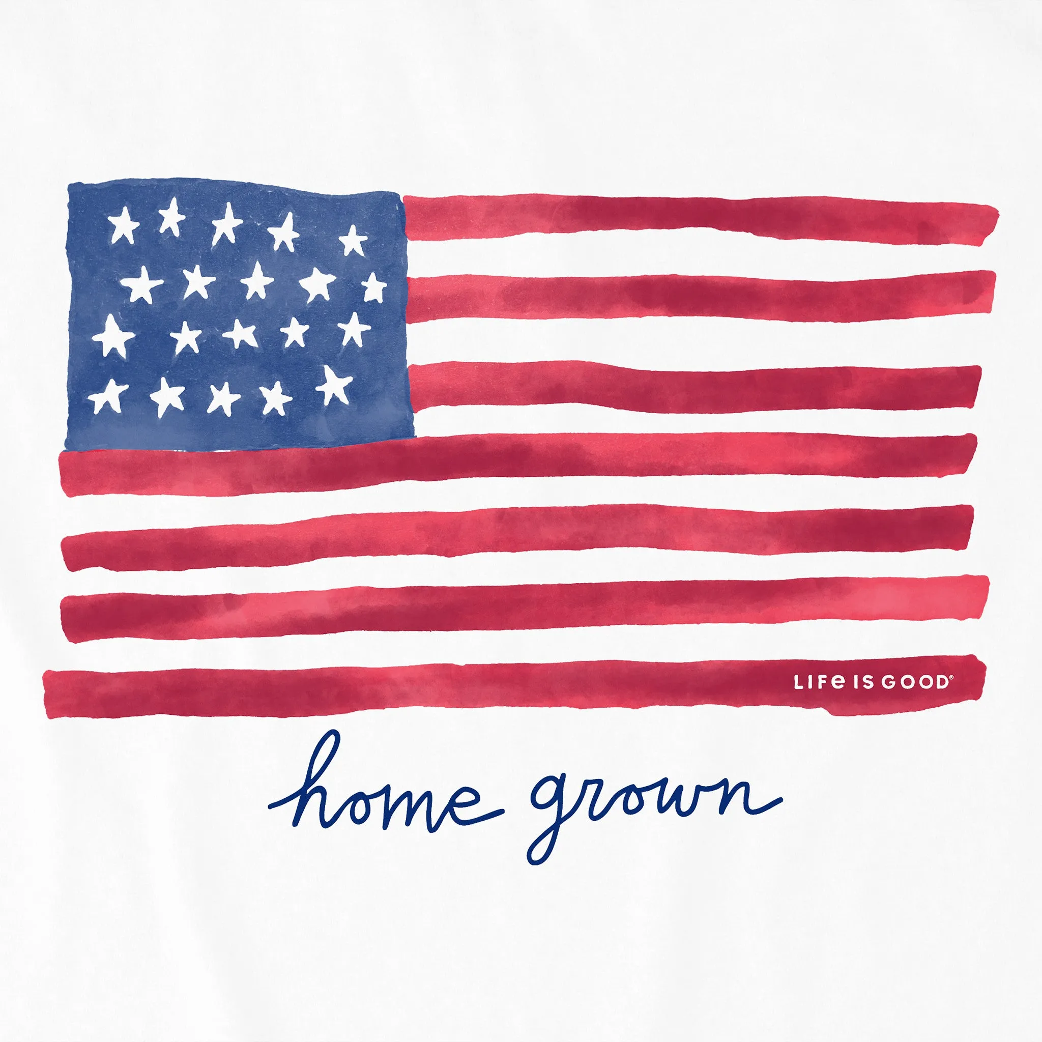 Kids Home Grown Flag Short Sleeve Crusher Tee Life is Good