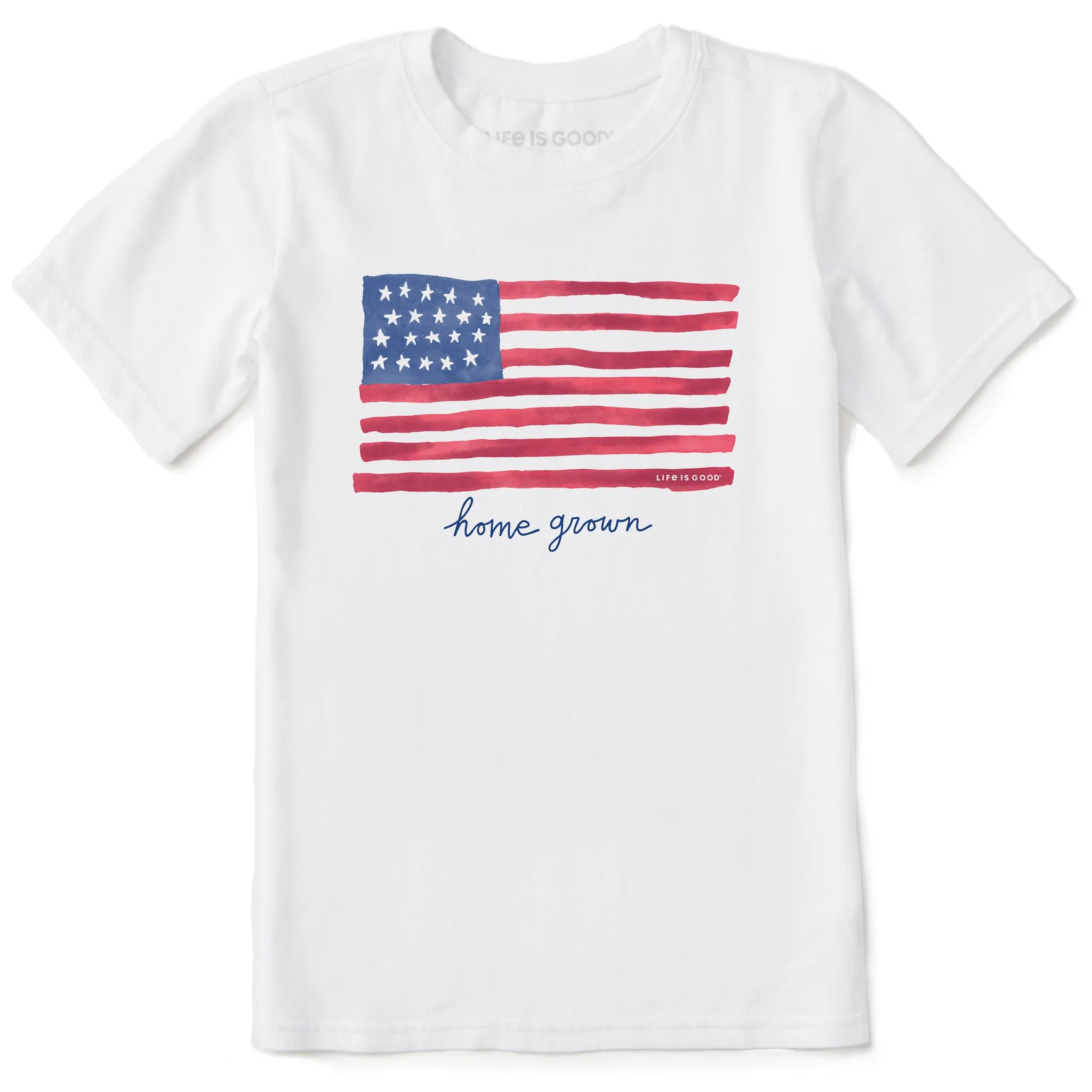 Kids Home Grown Flag Short Sleeve Crusher Tee Life is Good