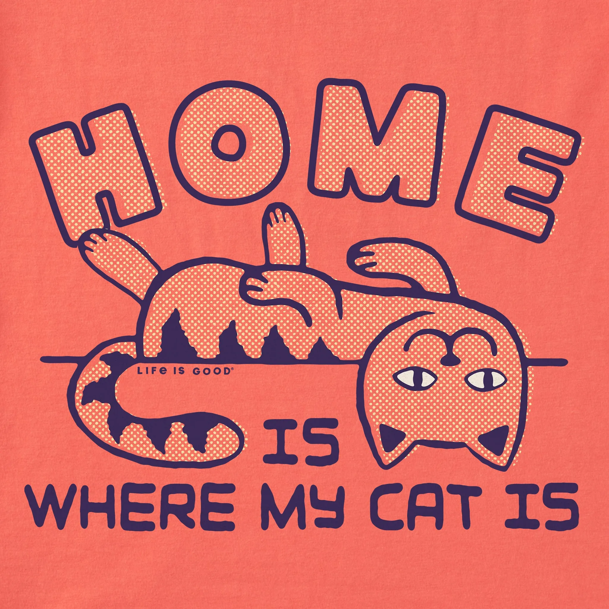 Kids Home is Where My Cat Is Short Sleeve Crusher Tee Life is Good