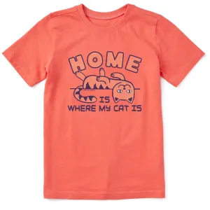 Kids Home is Where My Cat Is Short Sleeve Crusher Tee Life is Good