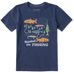Kids Hooked on Fishing Short Sleeve Crusher Tee Life is Good