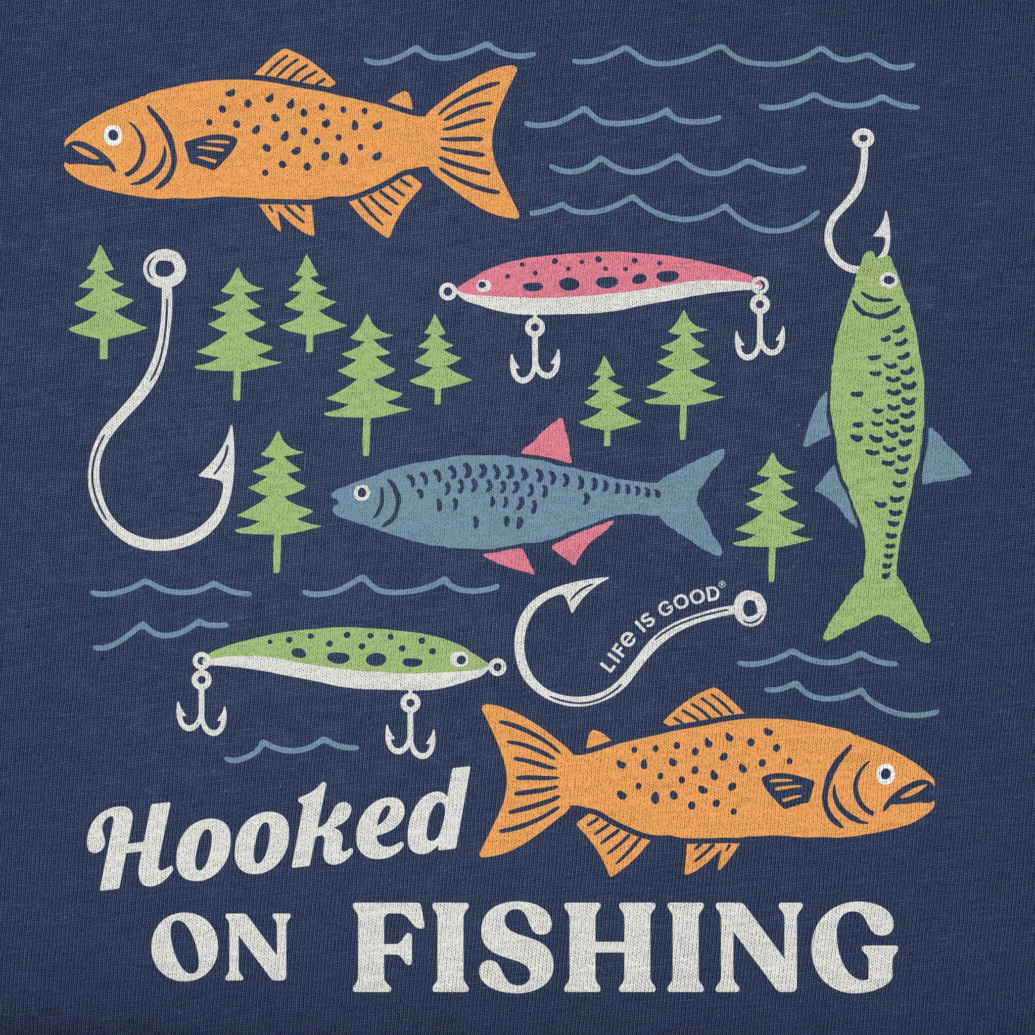 Kids Hooked on Fishing Short Sleeve Crusher Tee Life is Good