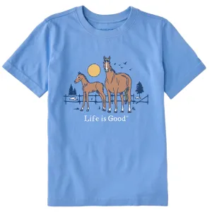 Kids Horse and Foal Short Sleeve Crusher Tee Life is Good