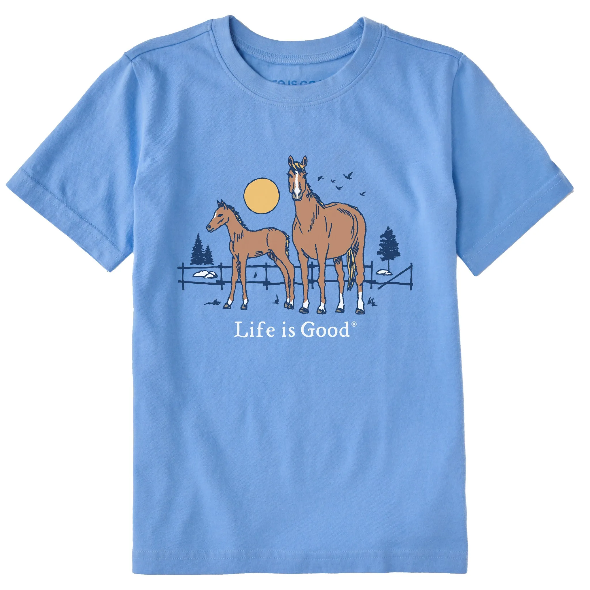 Kids Horse and Foal Short Sleeve Crusher Tee Life is Good