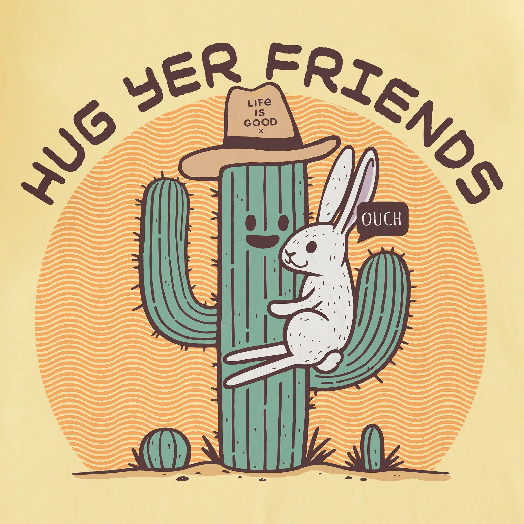 Kids Hug Yer Friends Cactus Short Sleeve Crusher Tee Life is Good