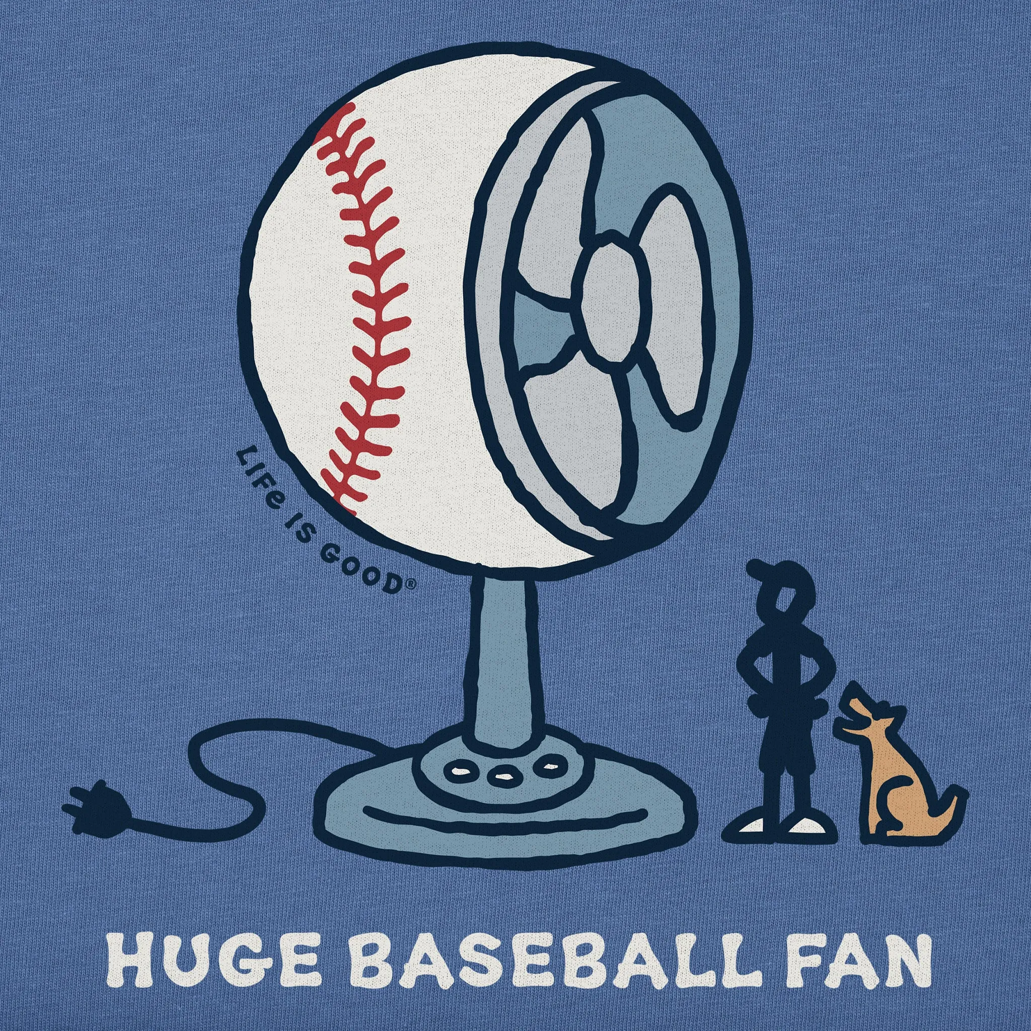 Kids Huge Baseball Fan Short Sleeve Crusher Tee Life is Good