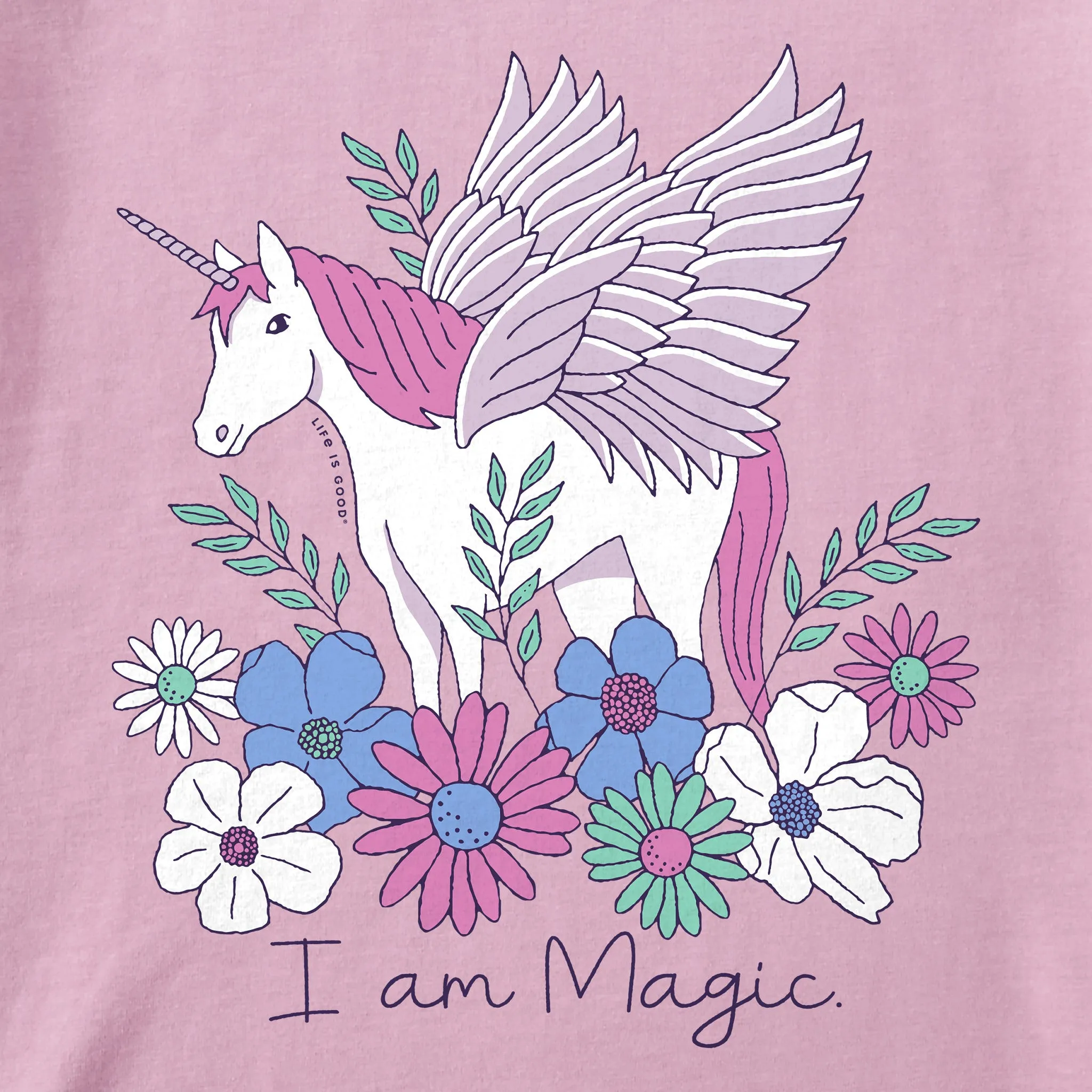 Kids I am Magic Unicorn Pegasus Short Sleeve Crusher Tee Life is Good