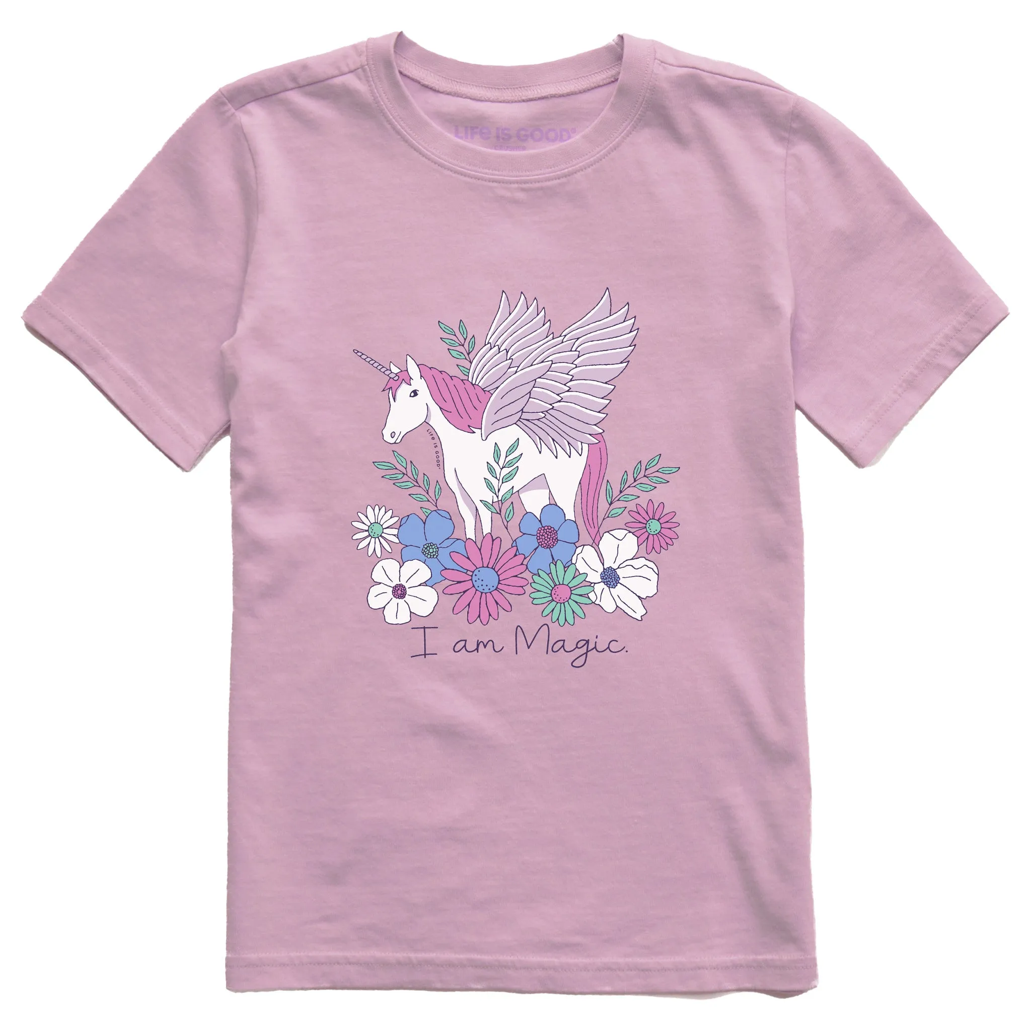 Kids I am Magic Unicorn Pegasus Short Sleeve Crusher Tee Life is Good