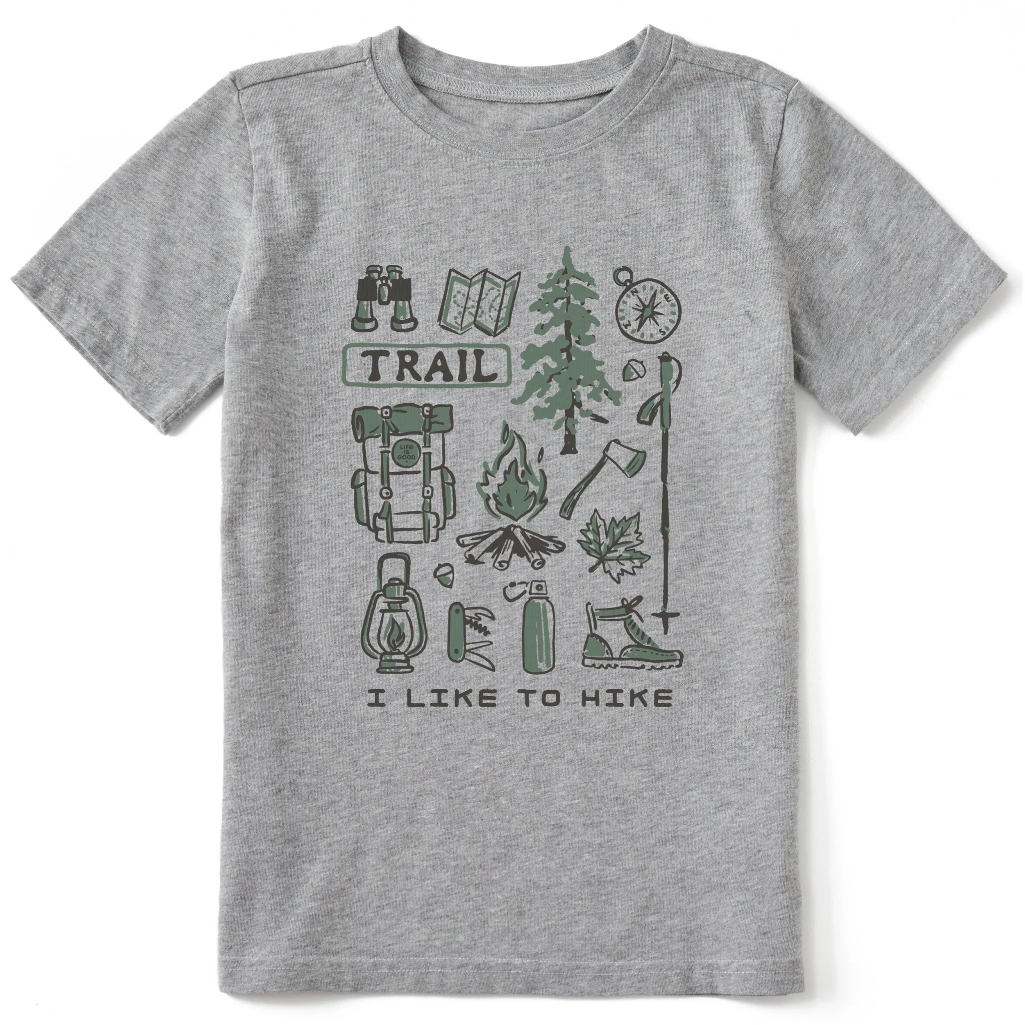 Kids I Like to Hike Short Sleeve Crusher Tee Life is Good
