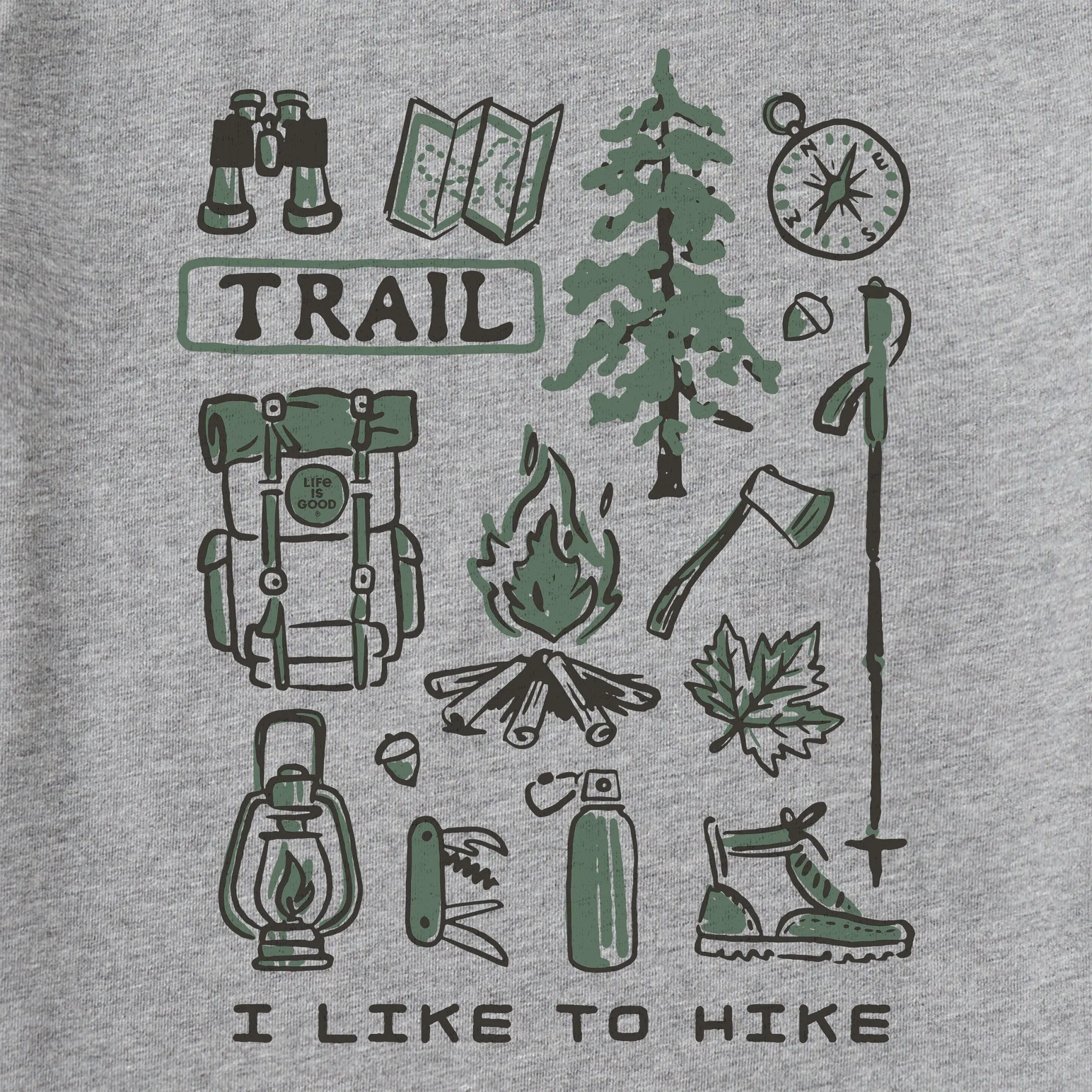 Kids I Like to Hike Short Sleeve Crusher Tee Life is Good