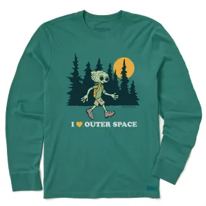Kids I Love Outer Space Hiking Alien Long Sleeve Crusher Tee Life is Good