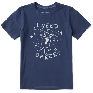 Kids I Need Space Cat Short Sleeve Crusher Tee Life is Good