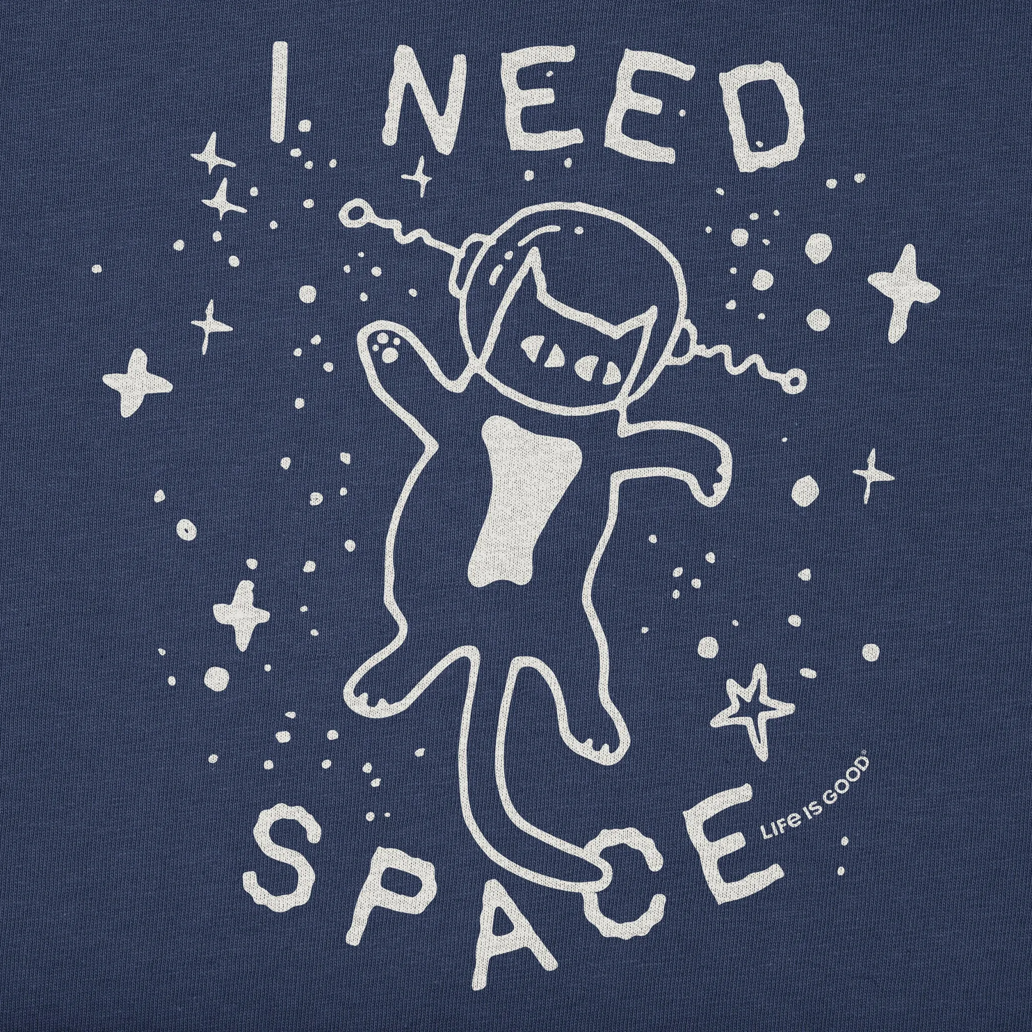 Kids I Need Space Cat Short Sleeve Crusher Tee Life is Good